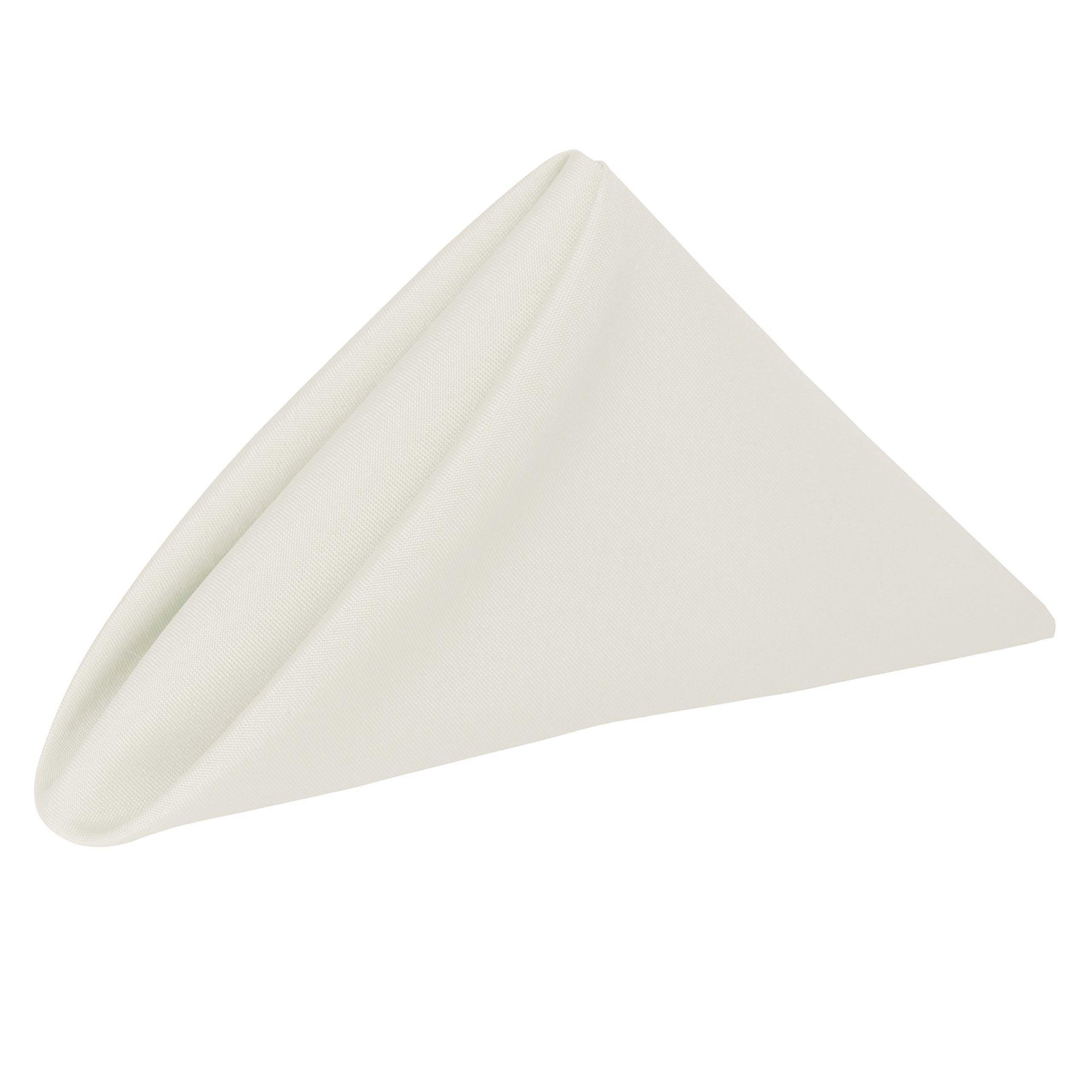 20 x 20-Inch Polyester Cloth Dinner Napkins Set of 60, Ivory Cream, Durable Table Linens for Events and Everyday Use