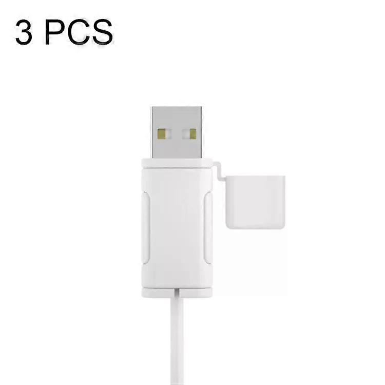 Soft Washable Silicone Case for Apple USB Cables-3 PCS,White