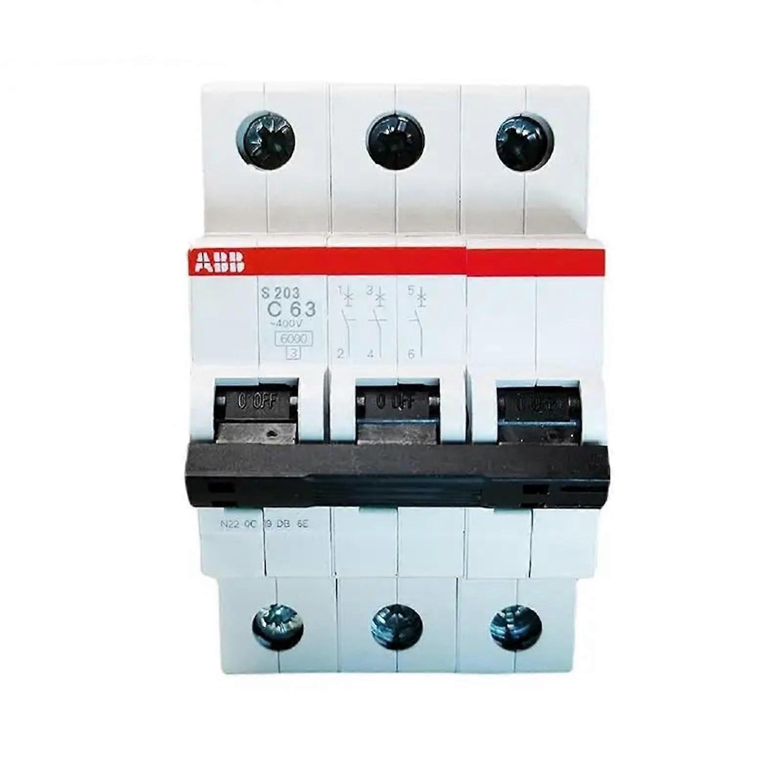 ABB S200 S203 Range 3P Miniature Circuit Breaker S200 S203 C Type MCB 1 2 3 4 6 10 16 20 25 32 40 50 63A(16A)