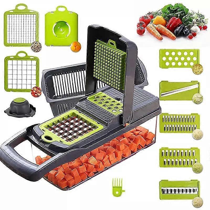 Hand Held Multifunctional Onion Cutter Fruits Slicer Potatoes Peeler Manual Vegetable Chopper