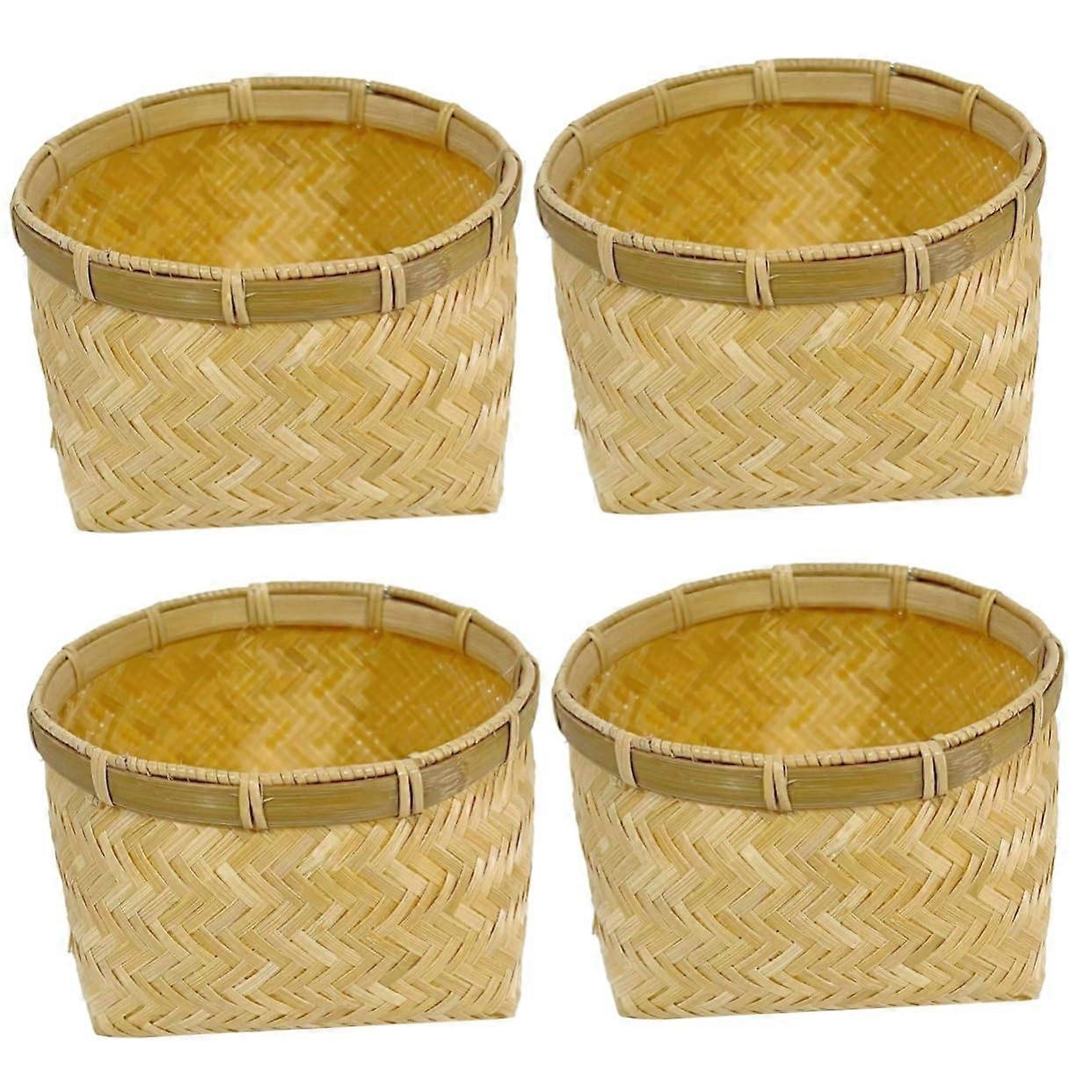 4pcs Storage Basket Organizer Woven Small Baskets Wicker Stackable Storage Bin