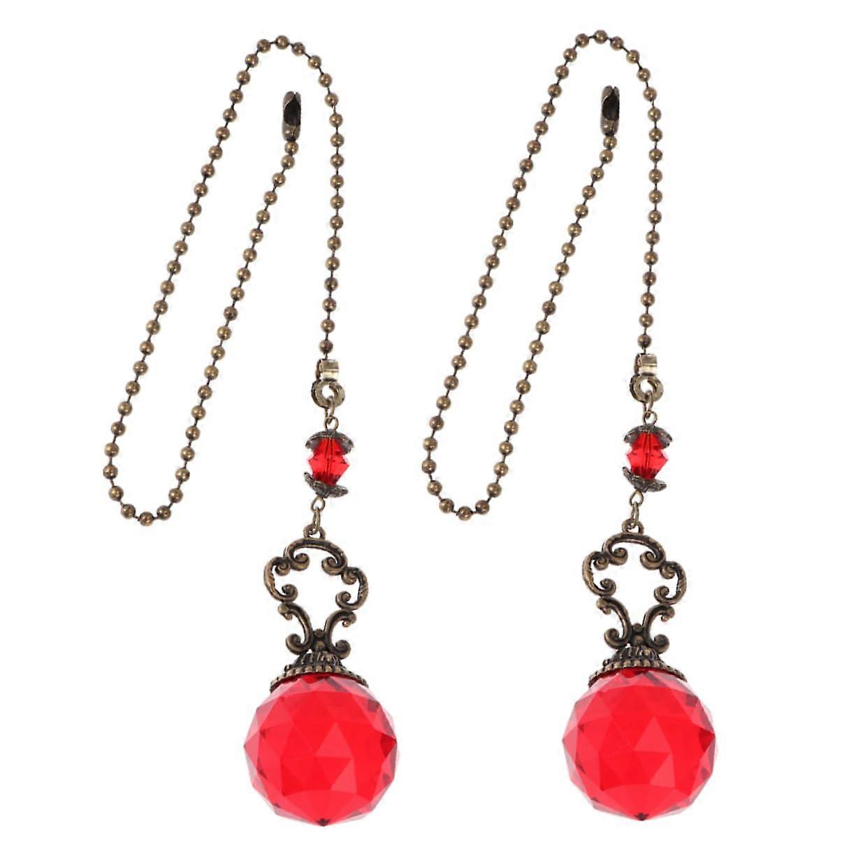 2Pcs Crystal Ball Pull Chain Extensions for Ceiling Lights Antique Finish Chic Lamp Pendant Accessories Rainbow Effects