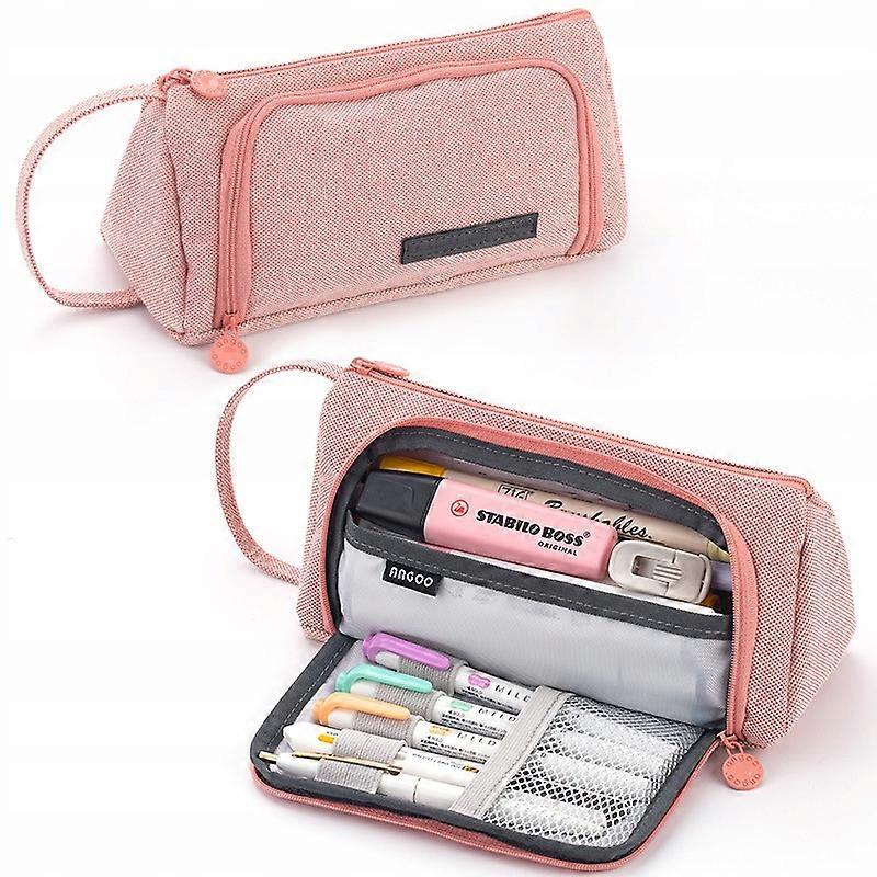 Pencil Case Multifunctional Three-chamber Pouch For Crayons Markers Cosmetics