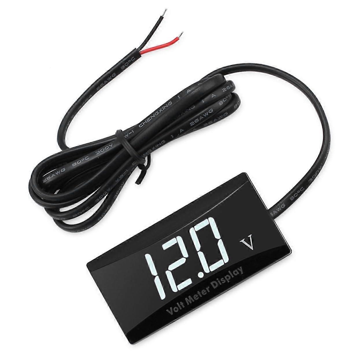 Car Voltage Meter Led Display Voltmeter Dc 12v for Motorbike Gauge