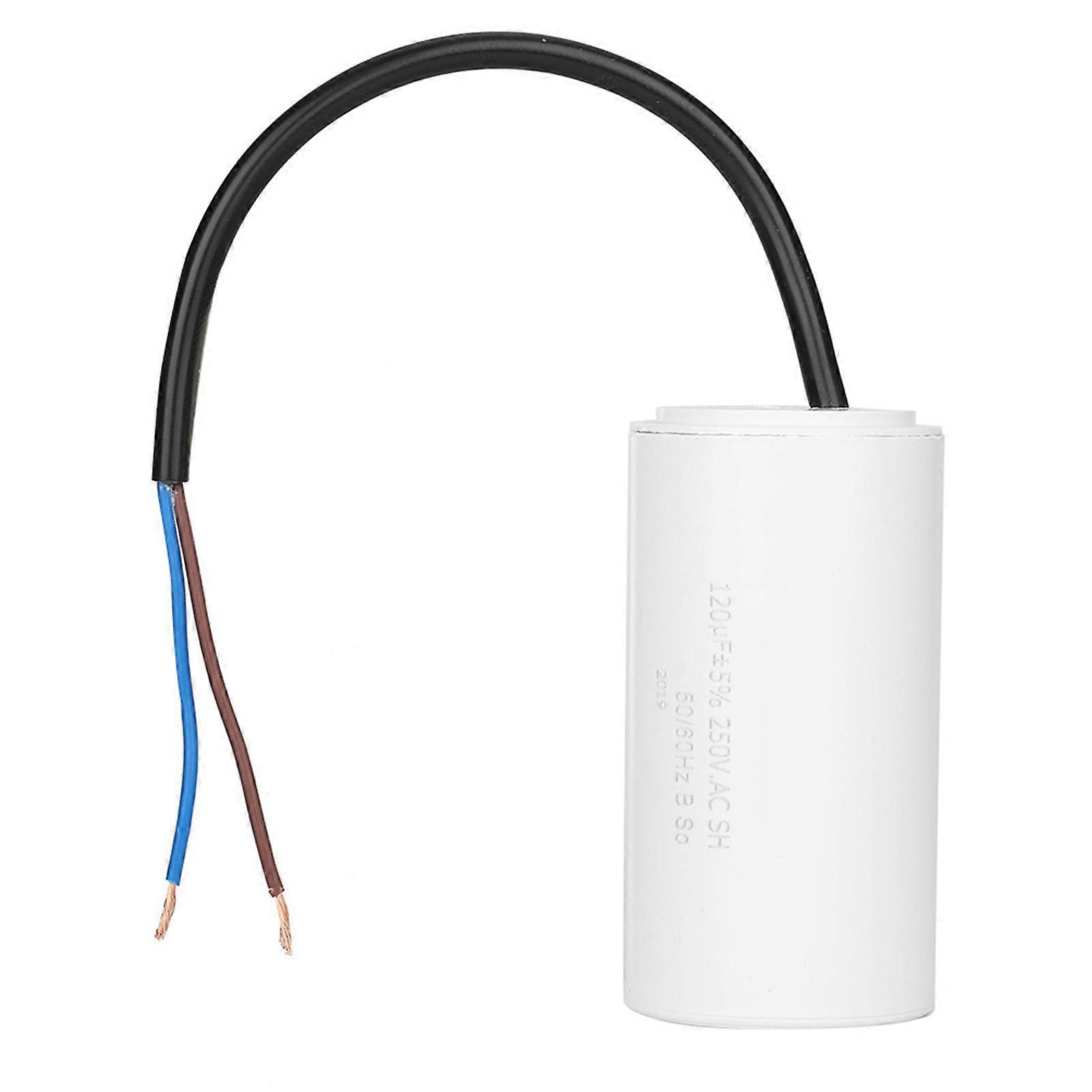 CBB60 Run Capacitor with Wire Lead AC 120uF 50/60Hz for Motor Air Compressor