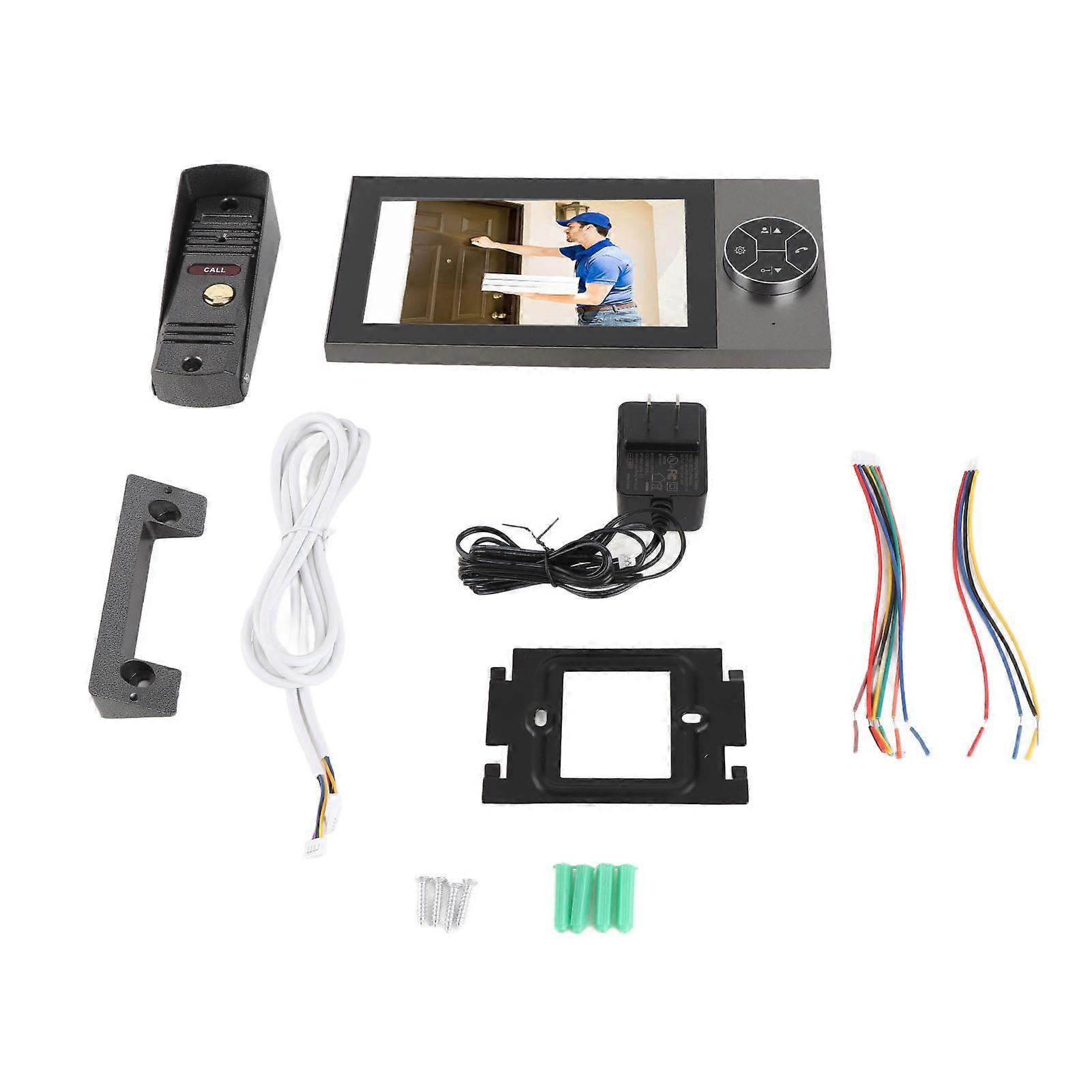 Video Intercom Doorbell System 4 Wired 7in Smart Door Phone HD Night Viewing IP65 Detection Alarm