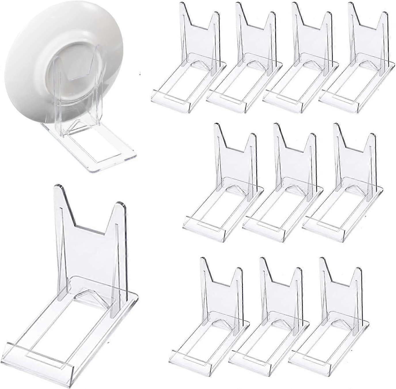 12PCS Adjustable Clear Display Stand Plastic Display Plate Holders Clear Easels Book Display Stand for Menu, Advertising, Plate, Photo