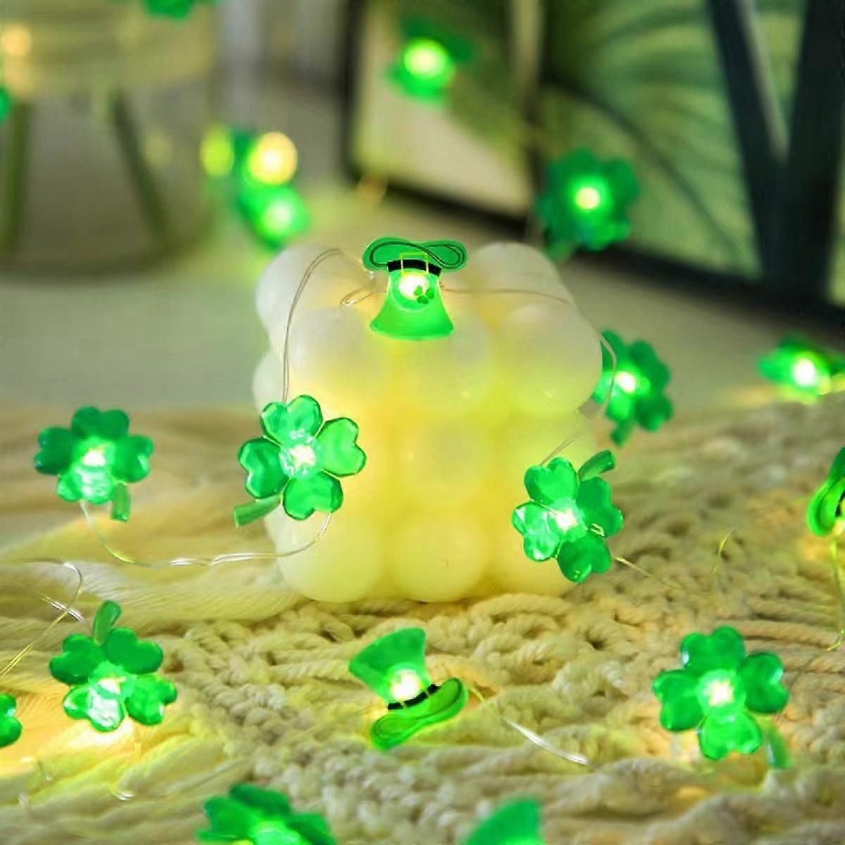 Decorations Shamrocks String Lights Battery Operated With R
