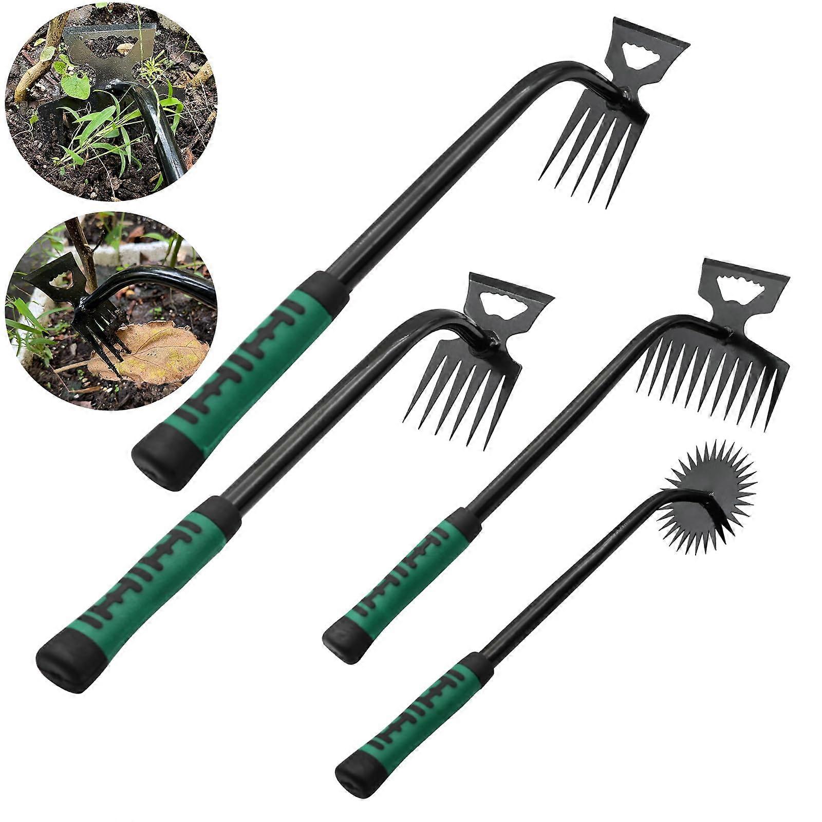 2 Pack Uprooting Weed Pulling Tools,Garden Hand Weeder Tools, Multifunctional Manual Weeders Gardening Tools for Yard and Garden(5Tines11Tines)
