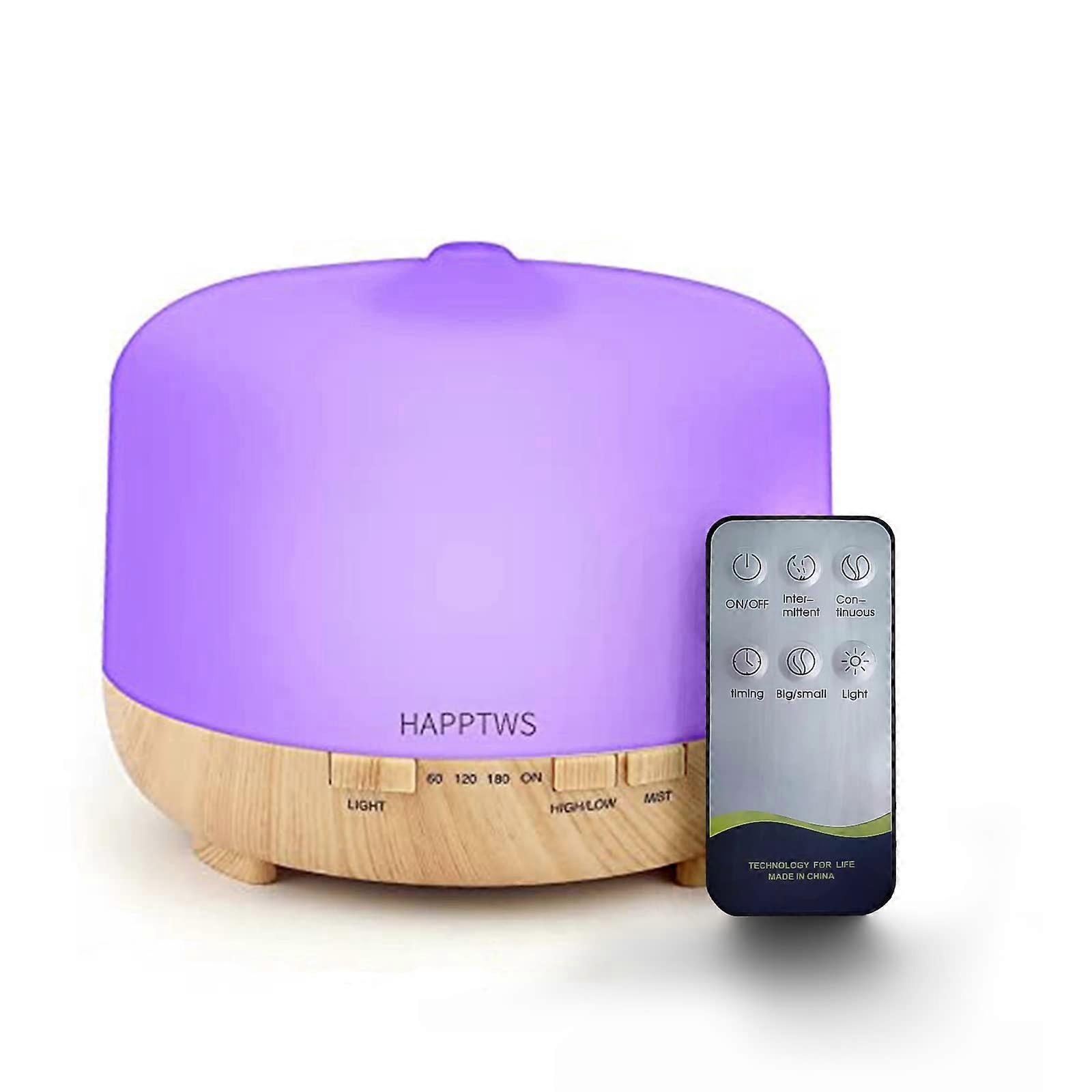 500 mL Essential Oil Diffuser with Remote Control, 4 Timers, 7 Color Options, Cool Mist Humidifier for Home and Office