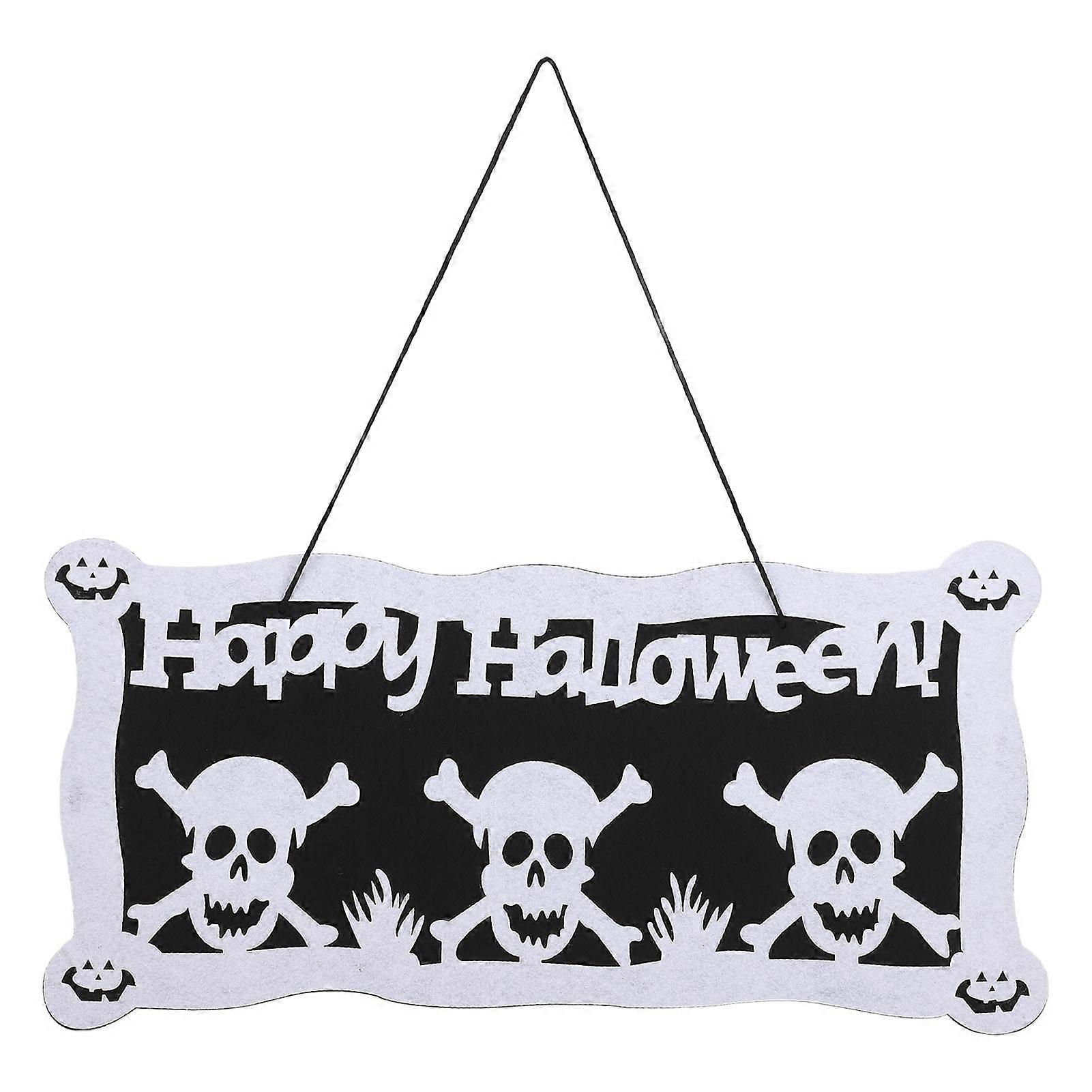 Sign Clear Printing Decorative Rectangular Happy Halloween Banner for Bedroom Coffee Bar Garden