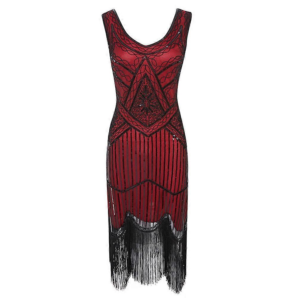 Sequin Fringed Beaded Flapper Dress