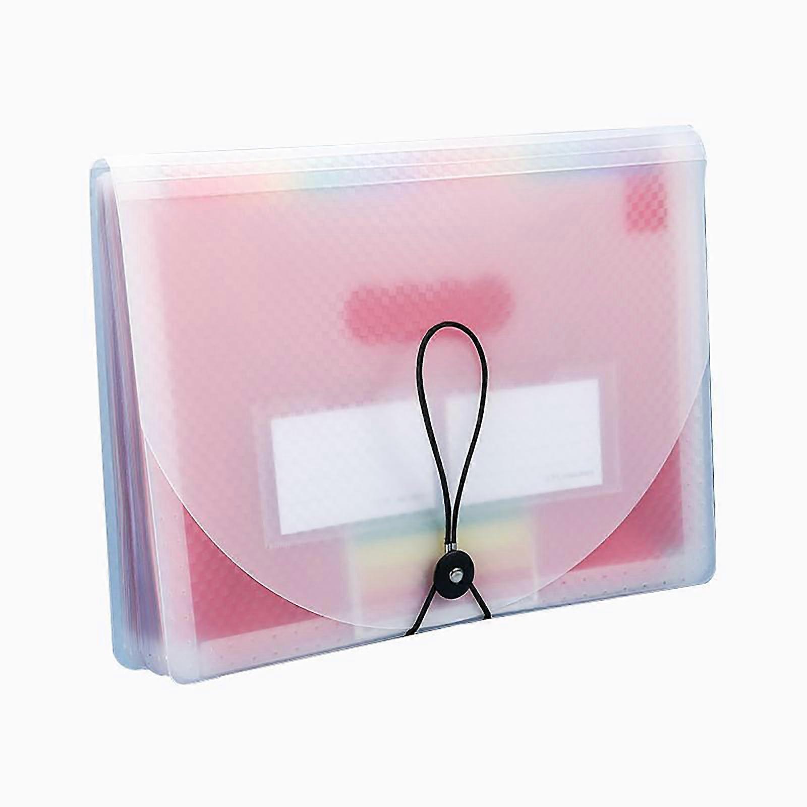 Colored File Folders with Pockets and Business Card Holder, Plastic Folders for Filing Cabinet, School, Office, Resume Portfolio,Clear,13 Layers
