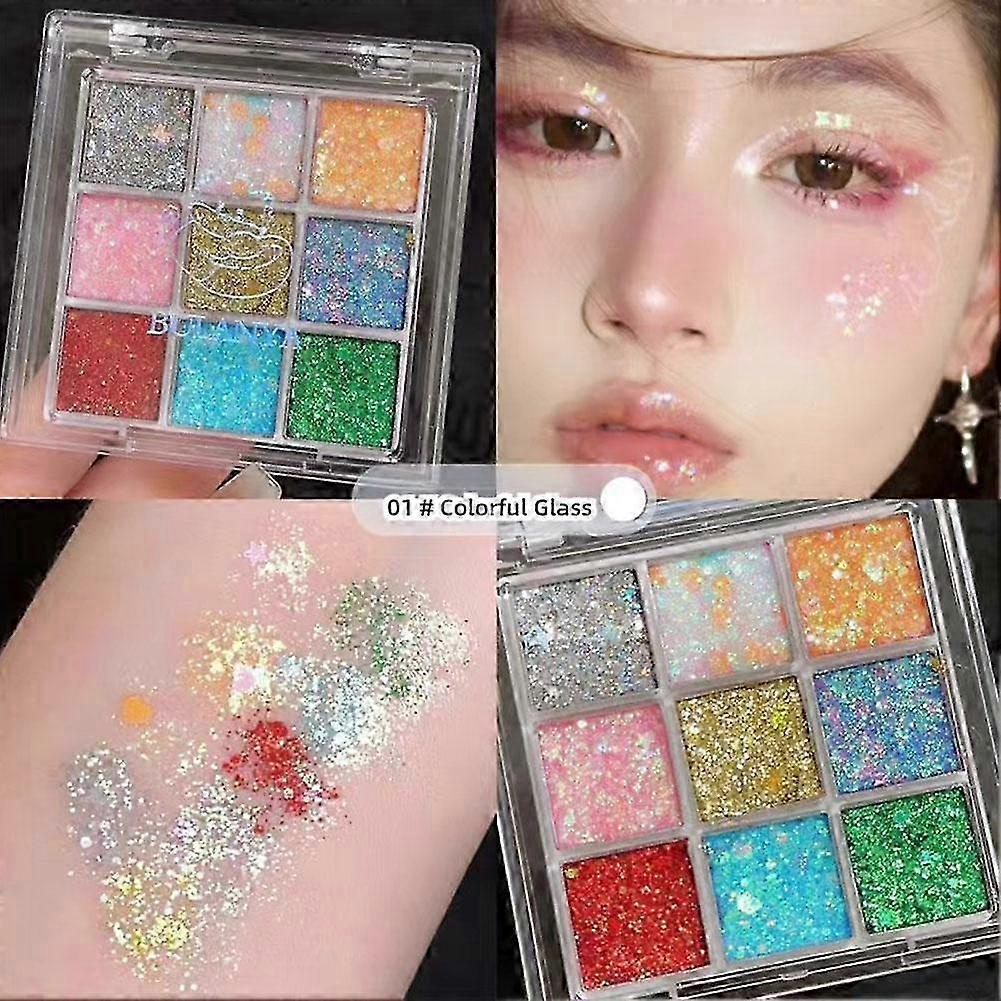 2025 Glitter Eyeshadow Palette 9 Color Sequin Professional Makeup Palette Mixing