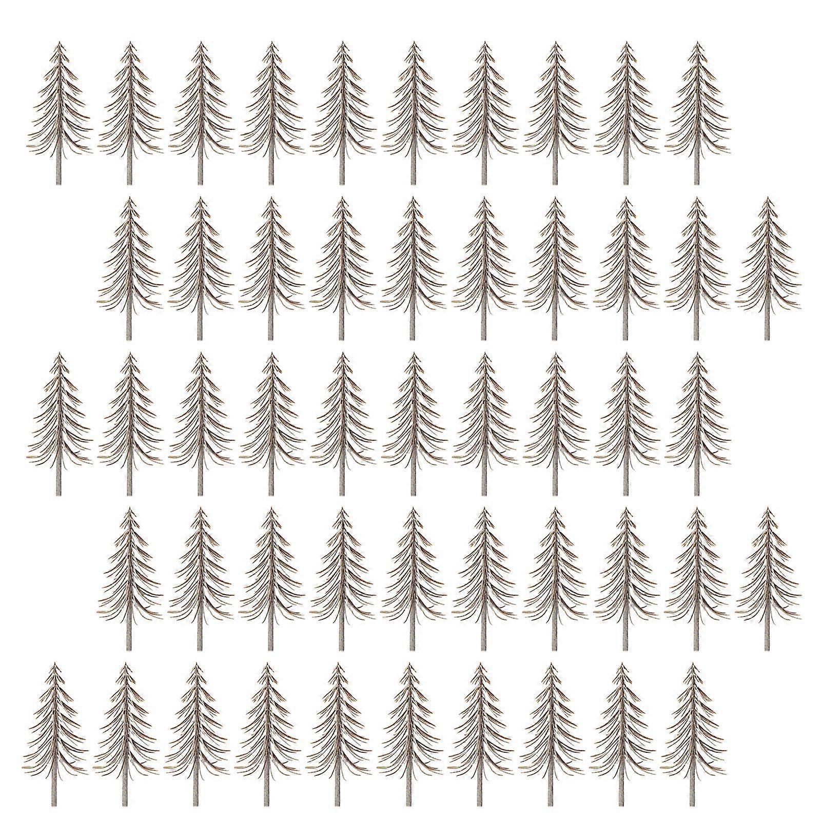 50Pcs Model Snow Trees DIY Crafts Mini Scenery Trees Miniature Scenery for Sand