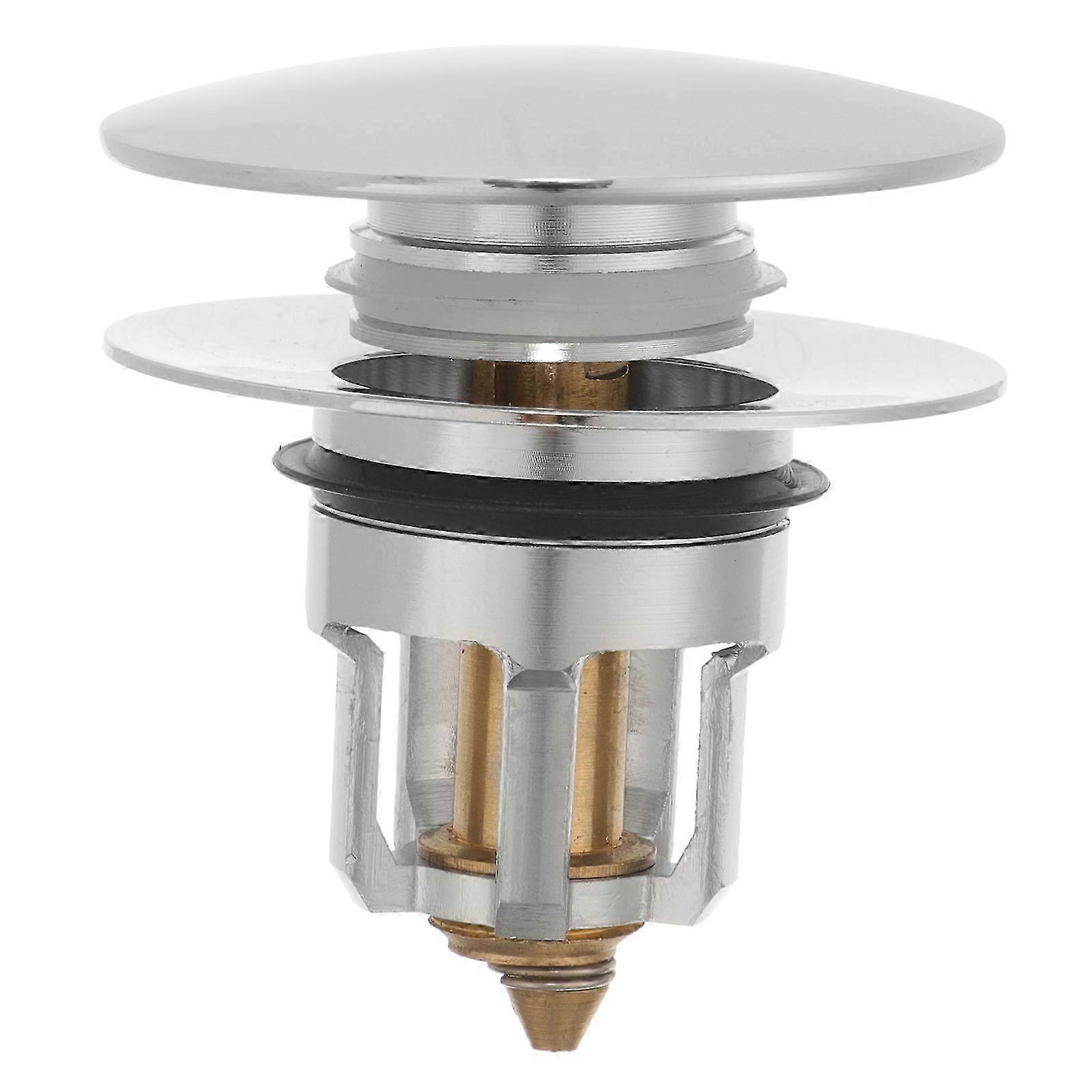 Bathroom Sink Drain Strainer Stopper Plug 6.1x6.1x5.7cm Silver