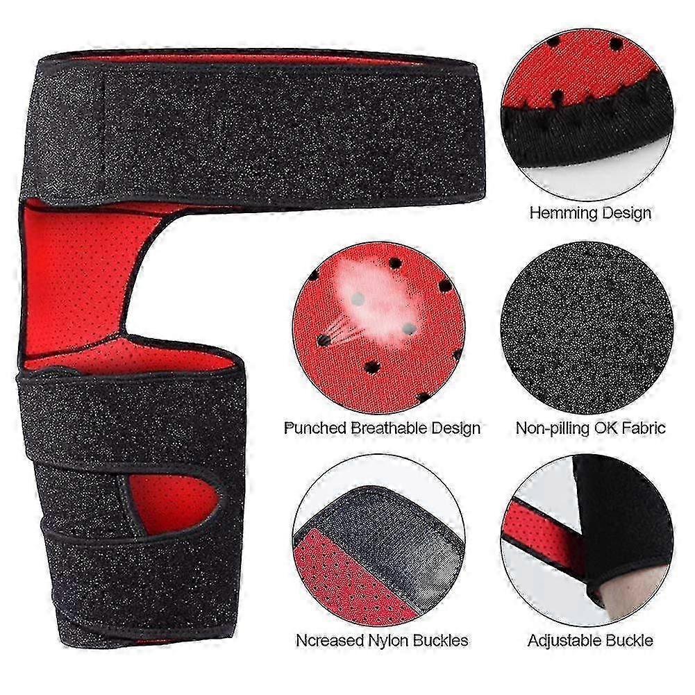Hip Brace, Groin Support Sciatica Relief Wrap Thigh Hamstring Compression Sleeve For Pulled Injury Strain Tendonitis Rehab And Recovery, Fits Men Wome