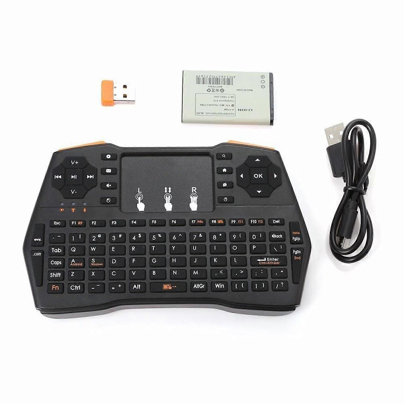 2.4G RF Wireless Keyboard Mouse Combo 83-key USB Connector QWERTY Keyboards with Touchpad Rechargeable Li-ion Battery Multicolor