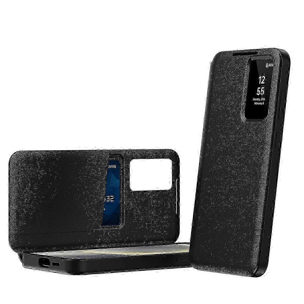 Leather-Finish Phone Case with Card Holder for SmartView Window Devices