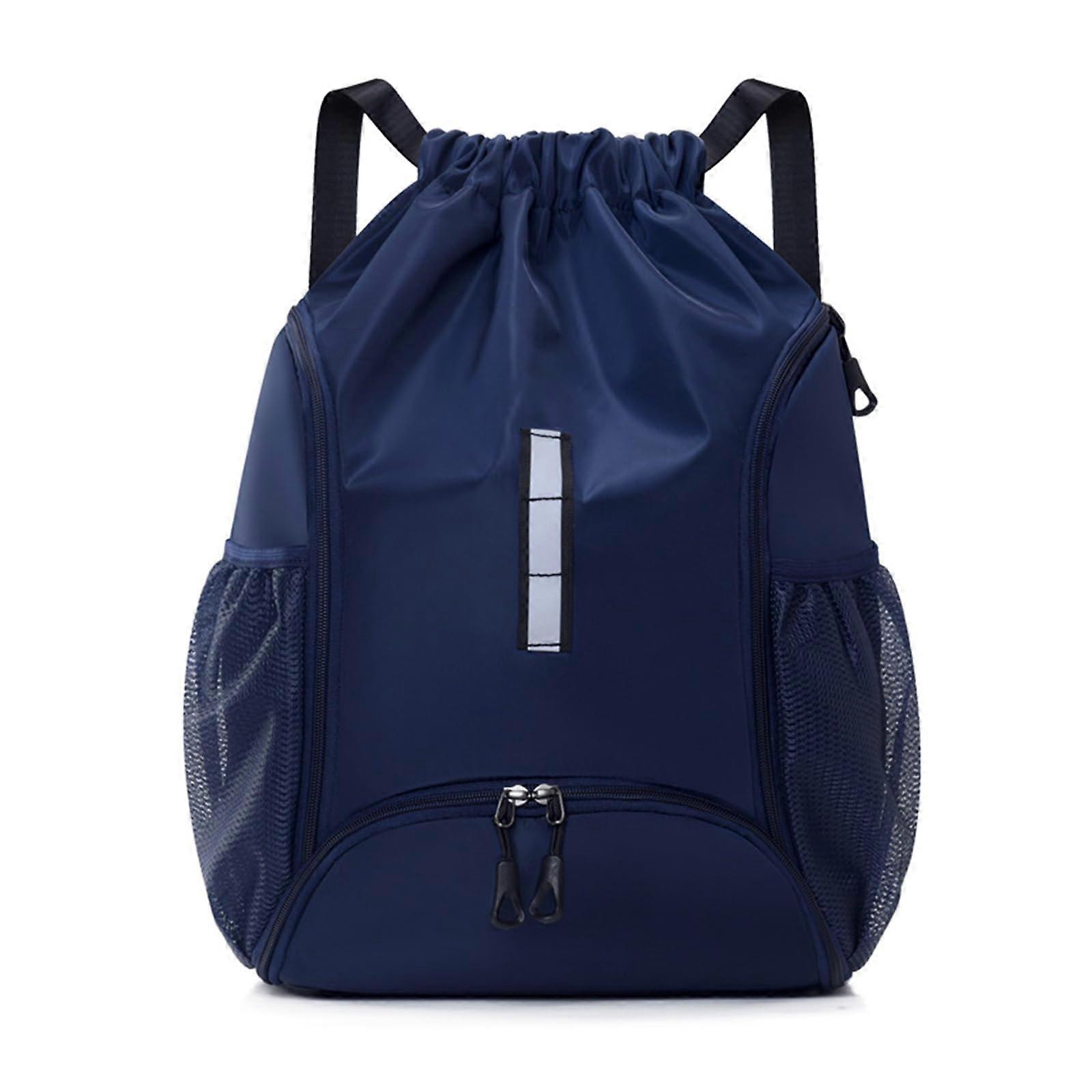 Draw String Rucksack Waterproof Travel Backpack, Large Capacity Cycling And Basketball Bag, Dark Blue