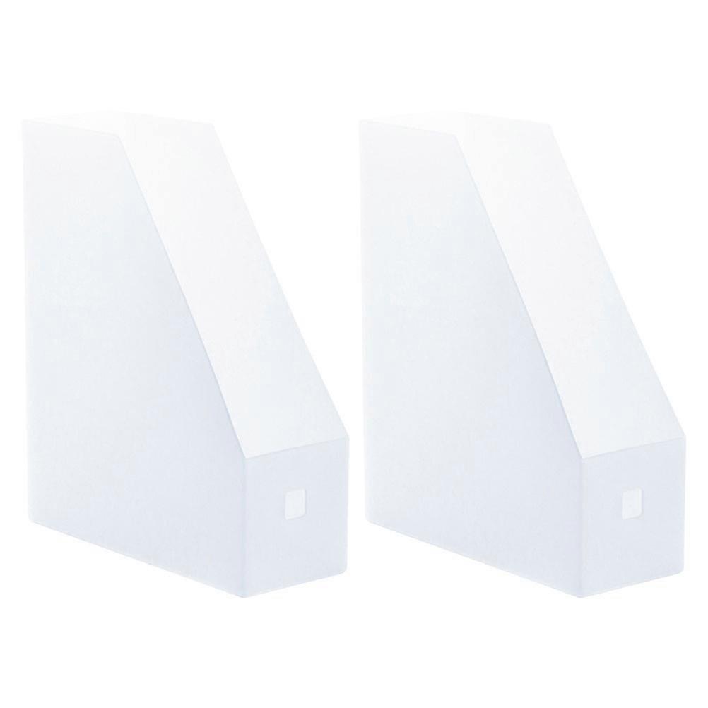Transparent Plastic Document Rack 2pcs Vertical Bookshelf Desktop Organizer for Office Desk, Clear File Holder for Easy Document Arrangement