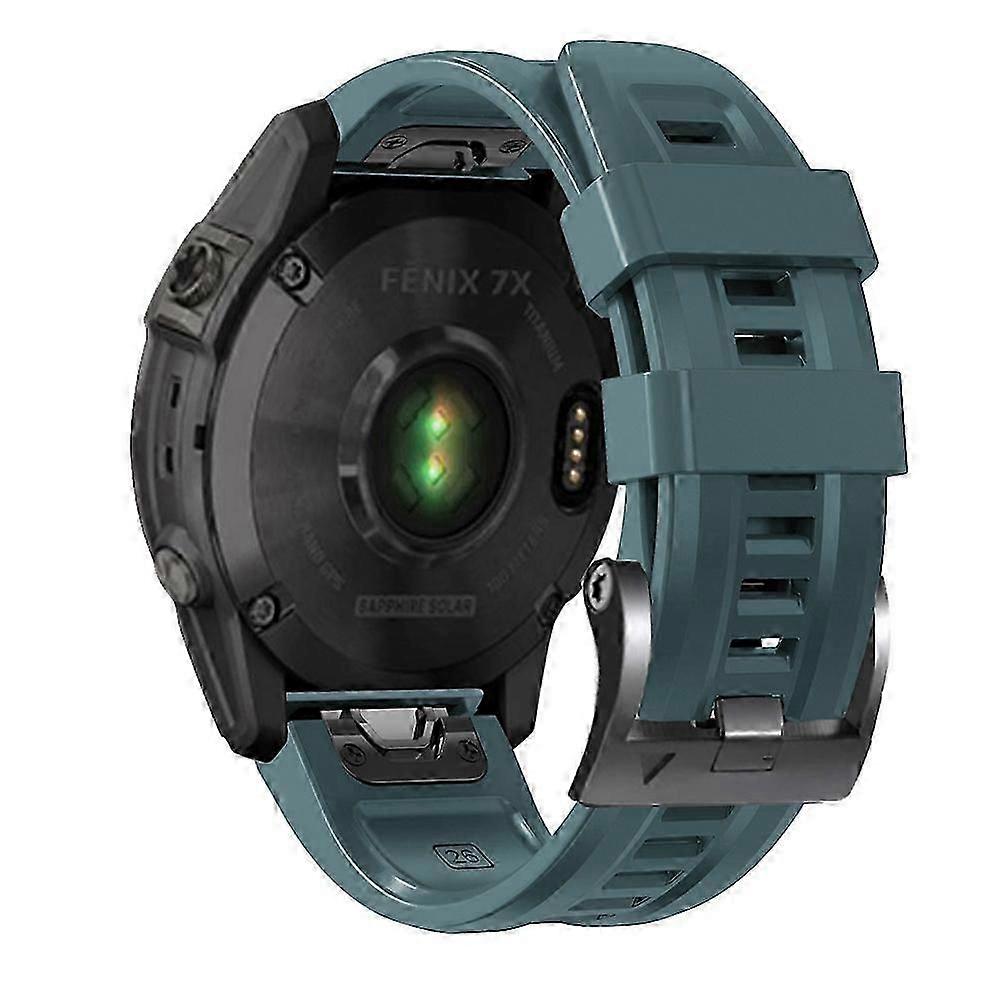 Type J For Garmin Tactix 7 Pro/fenix 7x/fenix 6x Pro Silicone Watch Strap 26mm Wrist Band