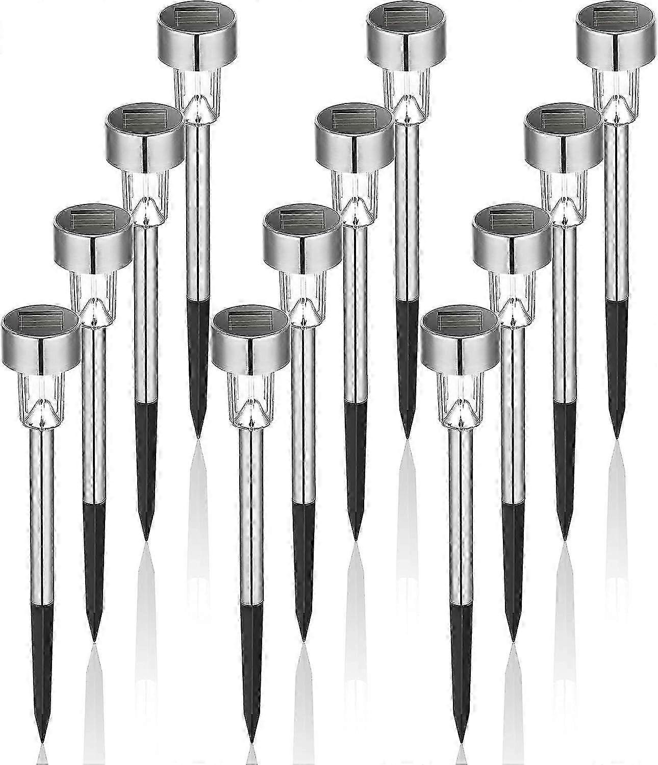Outdoor Solar LED Garden Lights - 12 Pack, White