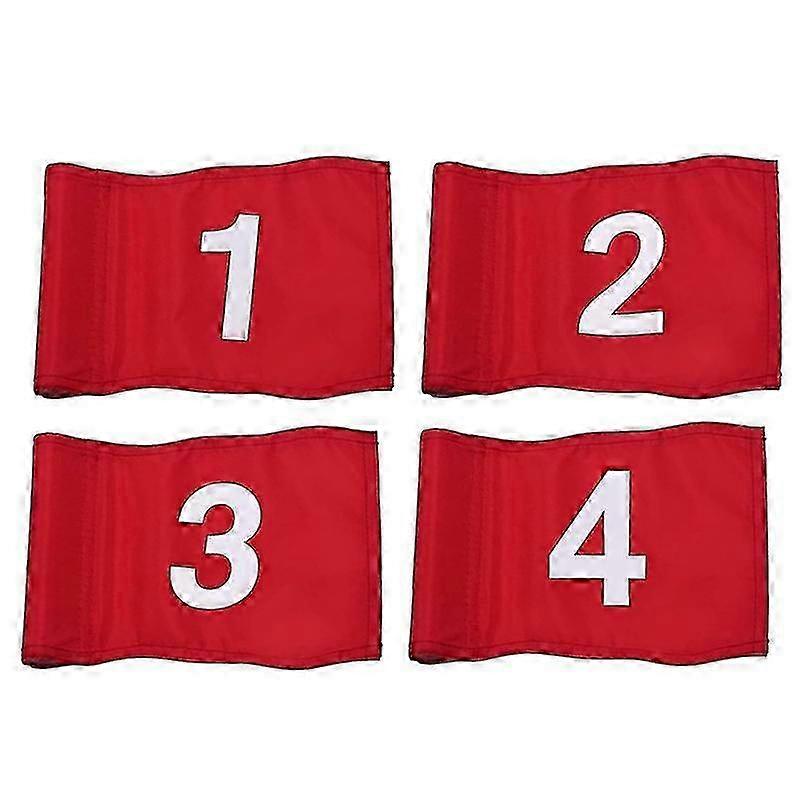 Numbered Golf Flags with Tube Insert, Measuring 8 Inches Long x 6 Inches Wide, Ideal Putting Green Flags for Your Yard, Made from Durable 42
