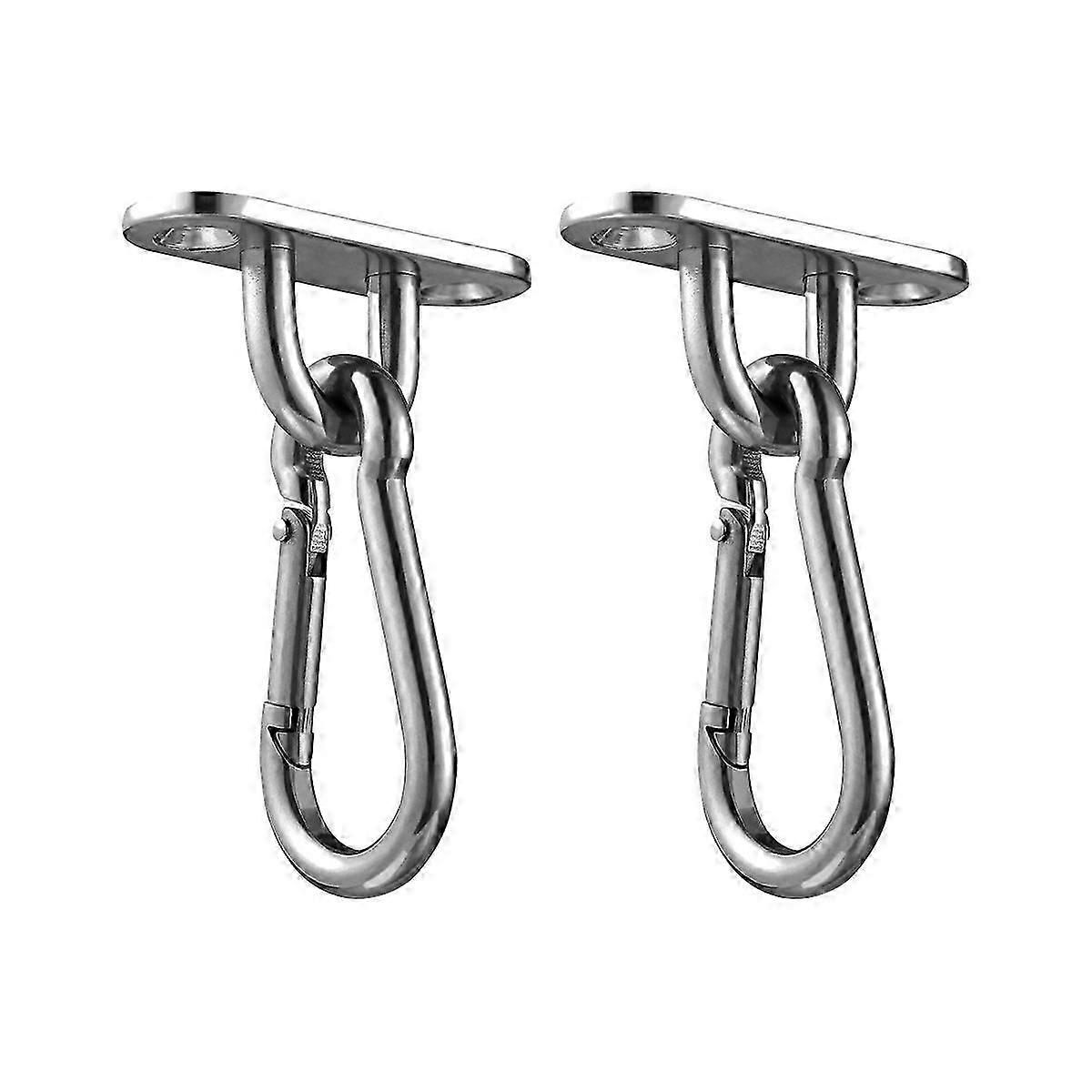 TOYMYTOY 2 PCS M5 Ceiling Wall Mount Brackets Hammock Sandbag Yoga Hooks Turnbuckle Trapeze Fixed Hanger with 2 PCS Swing Hooks for Suspension Straps