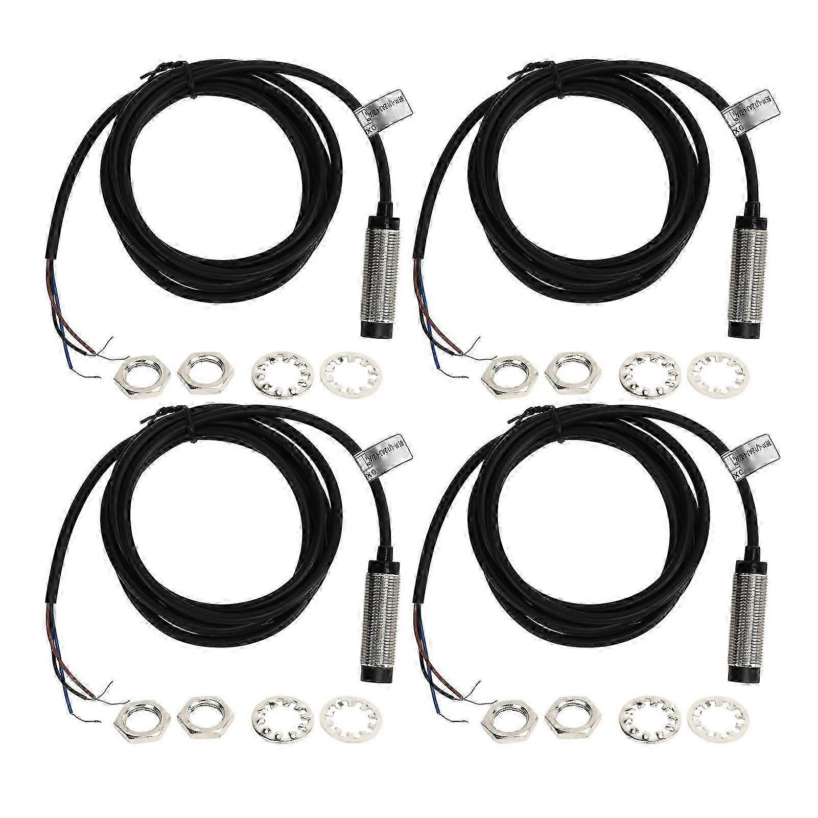 4 Sets Sensor 3 Wire Npn Nc Contact Inductive Proximity Switch 4mm Detection Distance 636vdc