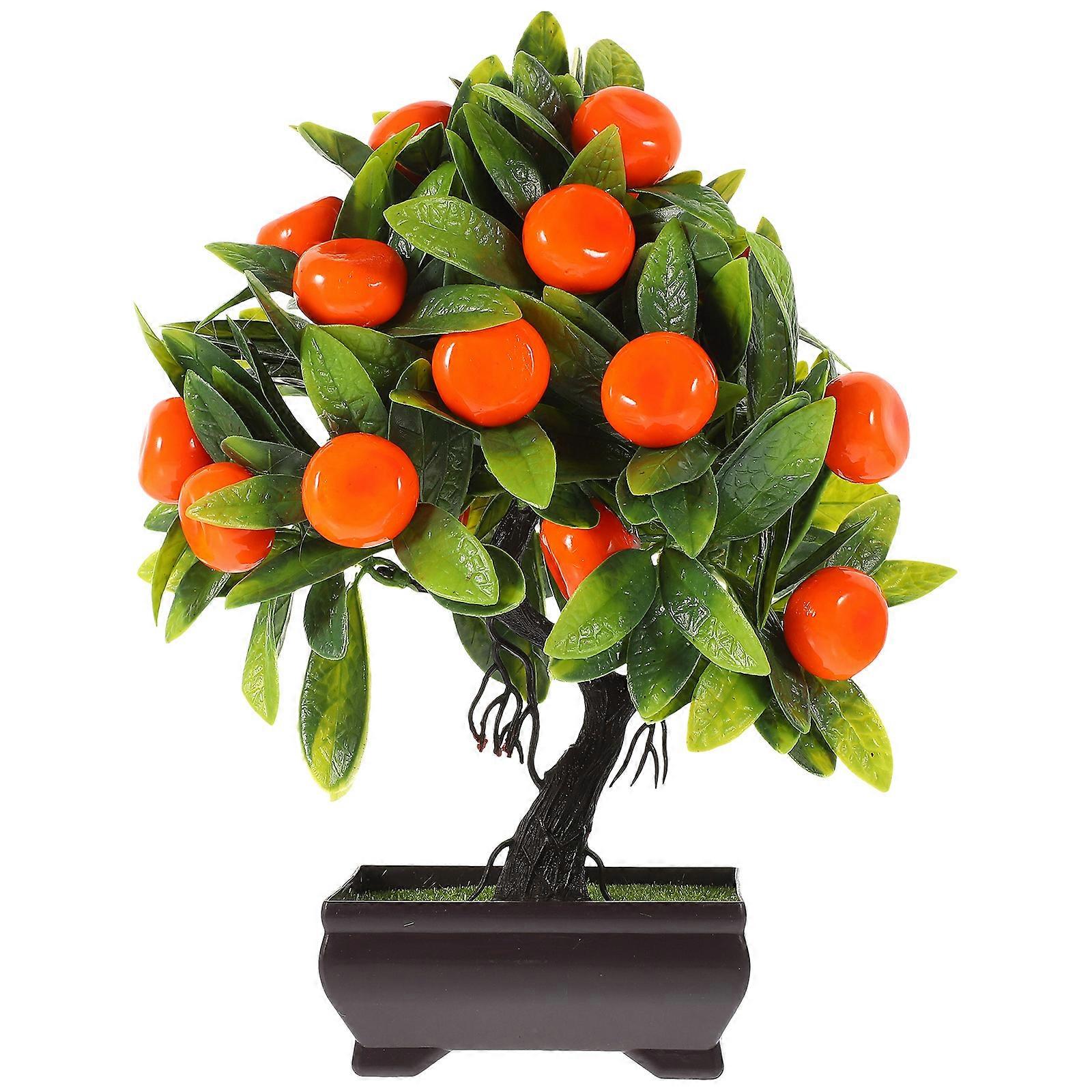 Artificial Bonsai Tree With Pot Desktop Bonsai Decoration Home Decor Simulation Plant Indoor Use 9.82X8.65X4.72IN 1Set