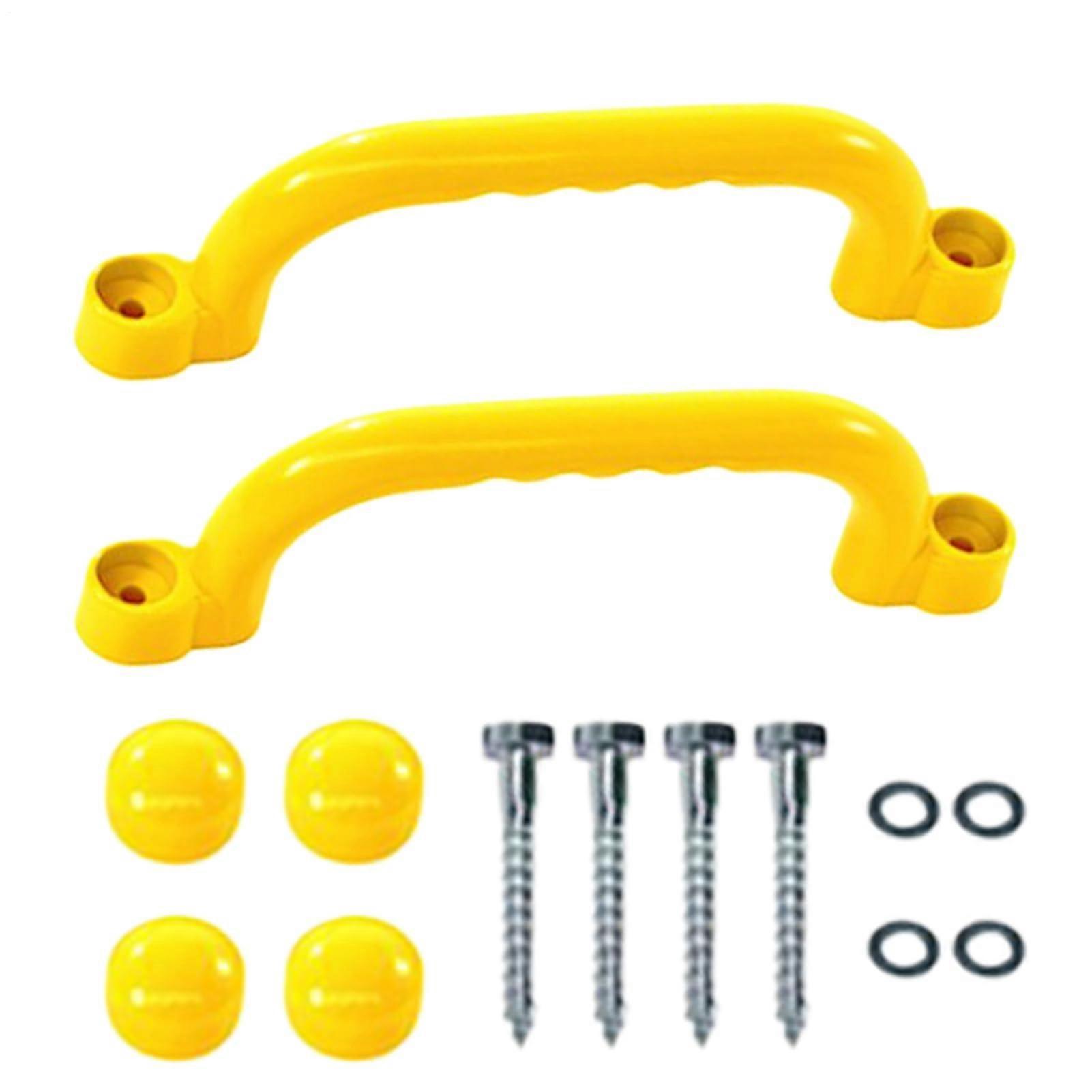 Climbing Frame Handles, Weatherproof Grips, Set of 2 ShockProof Bars, Yellow