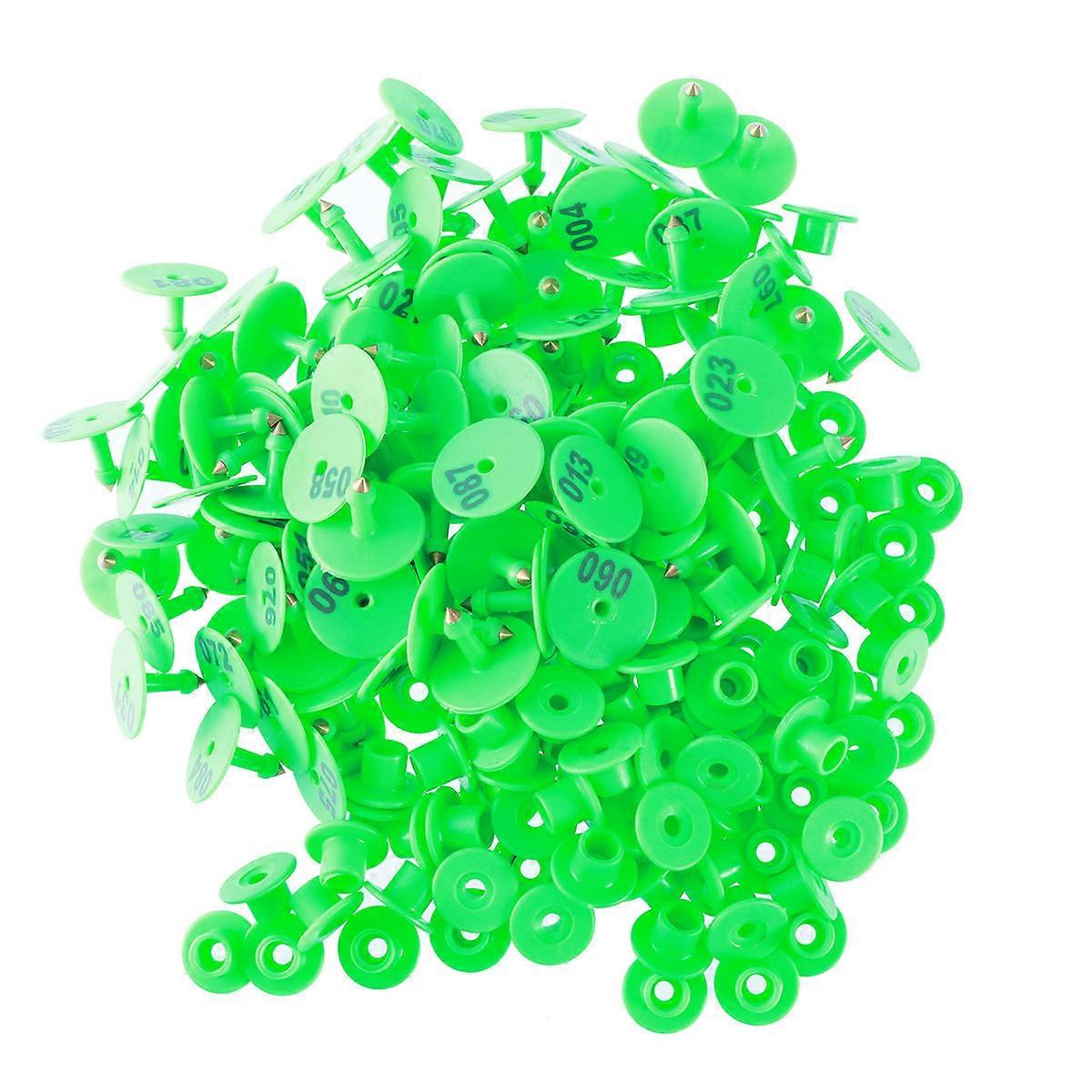 Ear Tags for Calves Square Plastic Livestock Ear Tags for Farming Animal Identification Green Coding 100Pcs