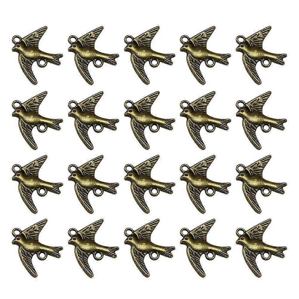 ジュエリー作りのチャーム合金ピースダブシェイプペンダントDIYアクセサリーネックレスブレスレットブロンズ20個