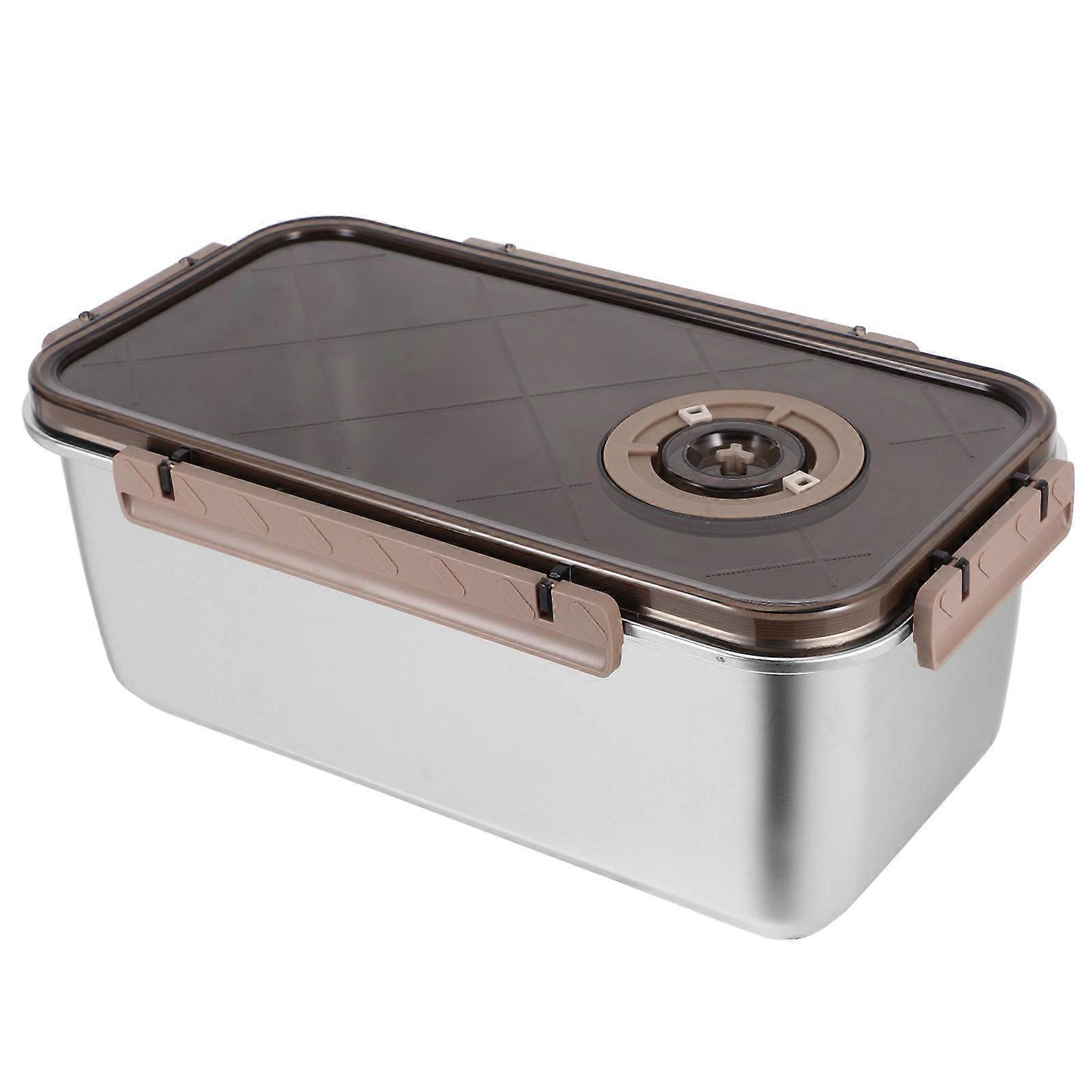 Stainless Steel Food Storage Container with Sealing Lid for Fridge or Pantry – Safe Handling, Smooth Edges, Ideal for Meat, Seafood, Dry Foods, and