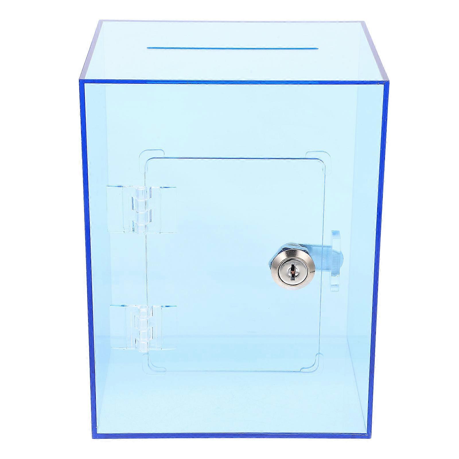 Lockable Acrylic Donation Box for Savings Tips Storage – Stylish Modern Design with Key Access for Home and Office Use