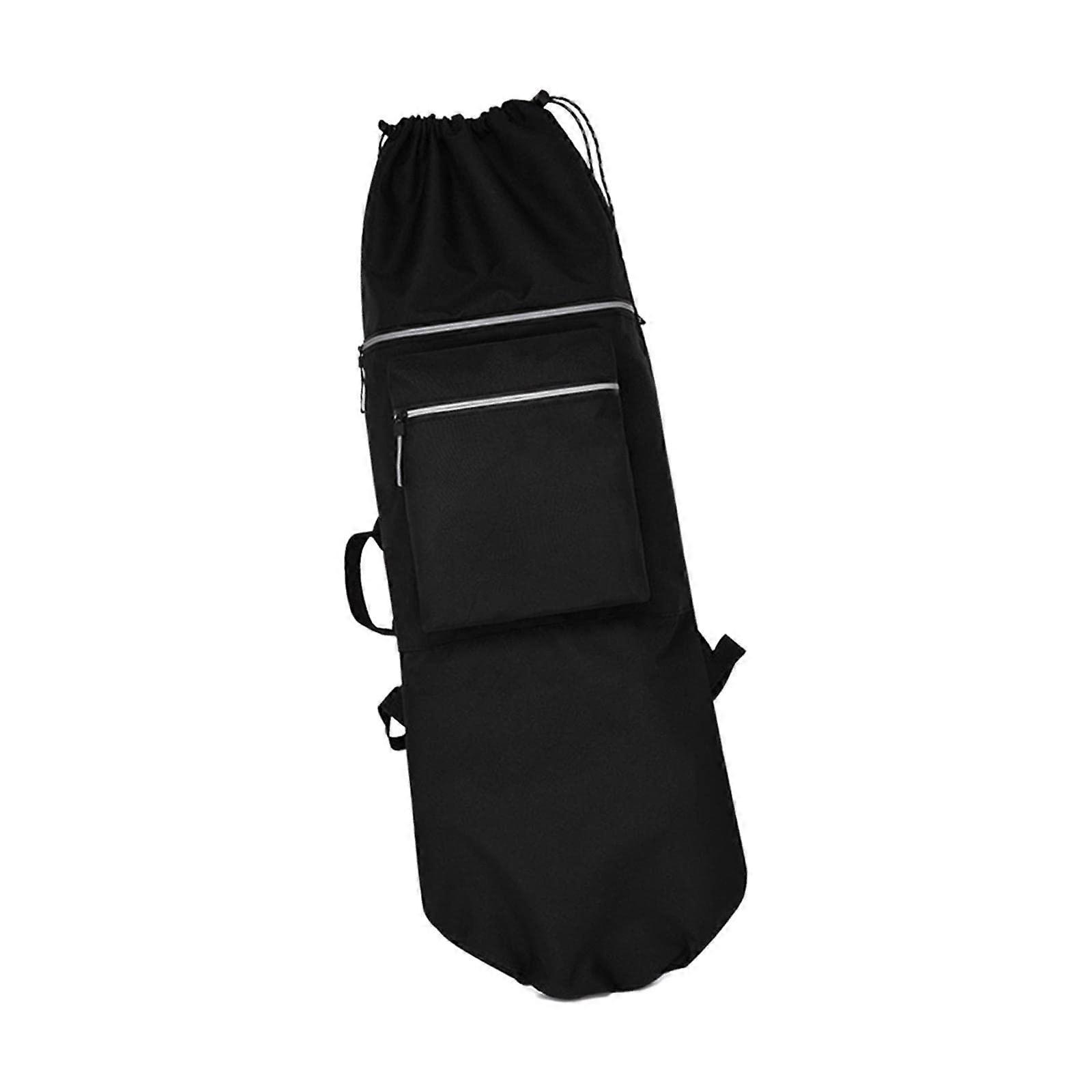 Portable Skateboard Backpack Organizer, Foldable Waterproof Longboard Bag with Adjustable Straps for Teens Black