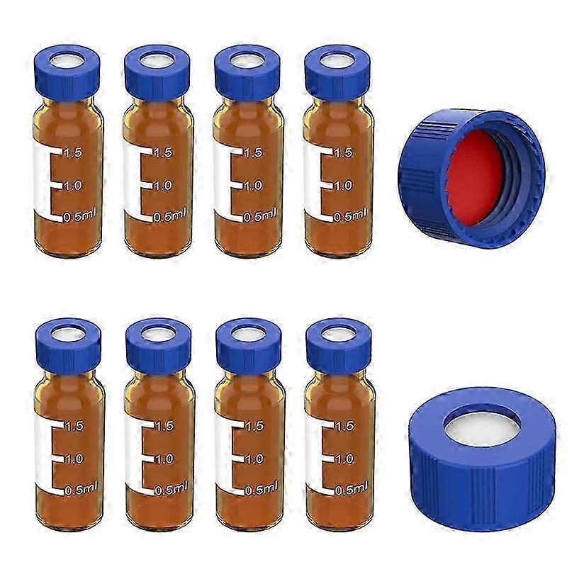 2ML Autosampler Vials Pack Of 100 - HPLC Vials 9-425 Vials with Blue Screw Caps