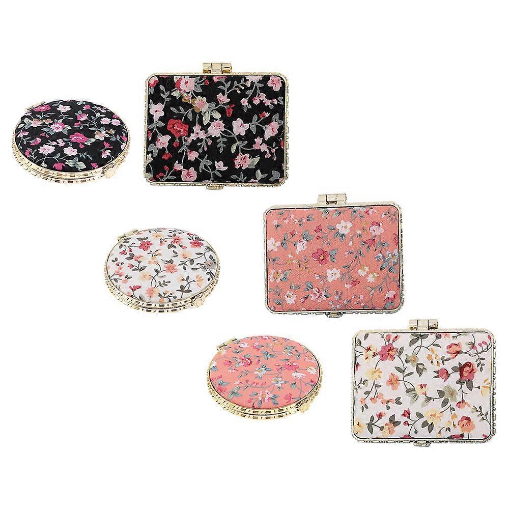 Fold Up Mirror Travel Chic and Simple Style Resin Material 6Pcs