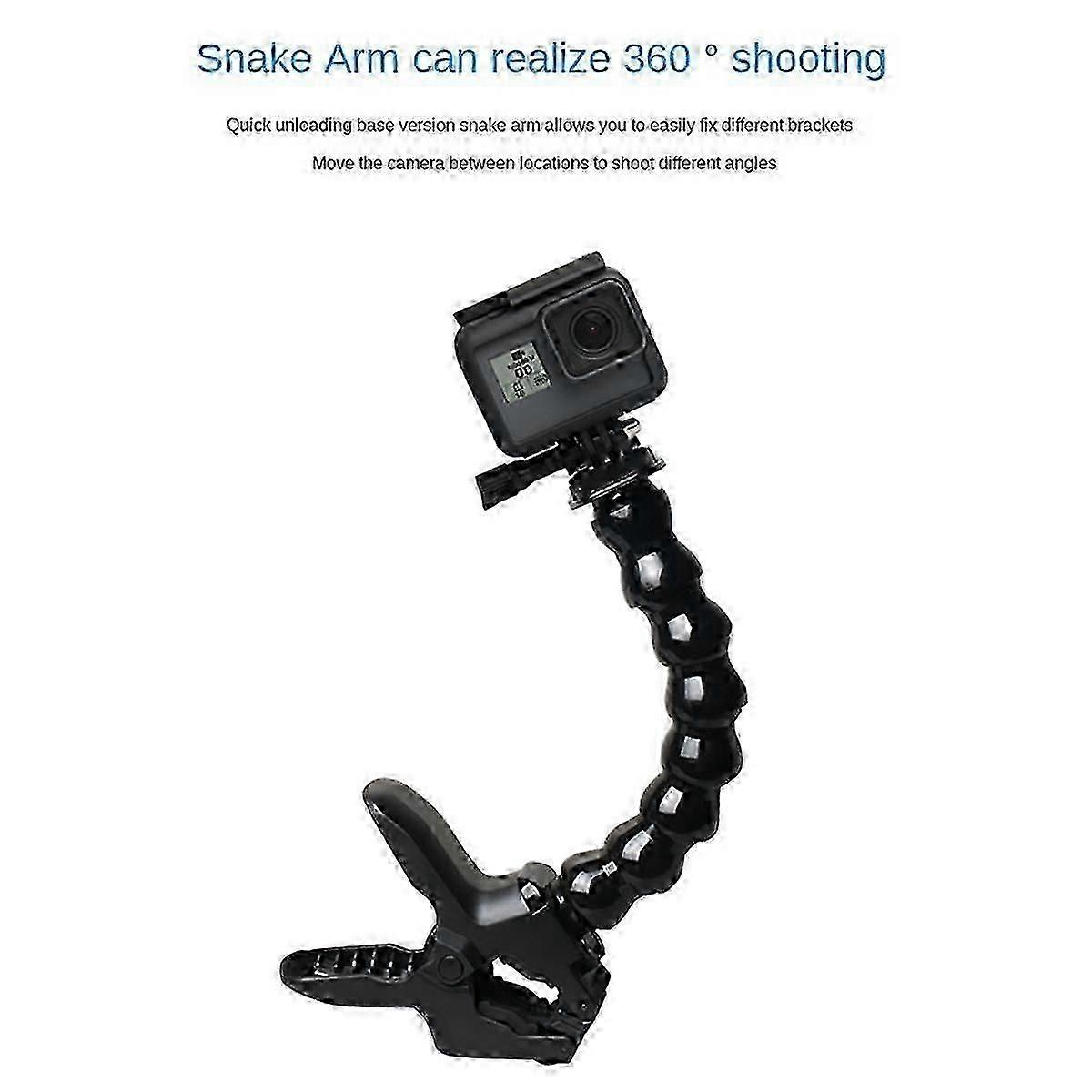 Clamp Arm Mount Adjustable Gooseneck Holder for HERO HD Action Camera Clip Bracket Accessory