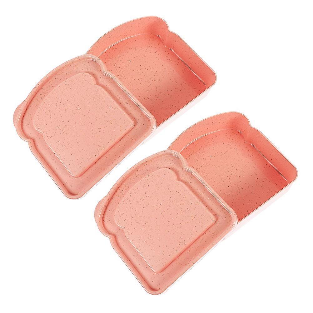 Pink Reusable Sandwich Containers for Storage Use Made of Plastic 2 Packs