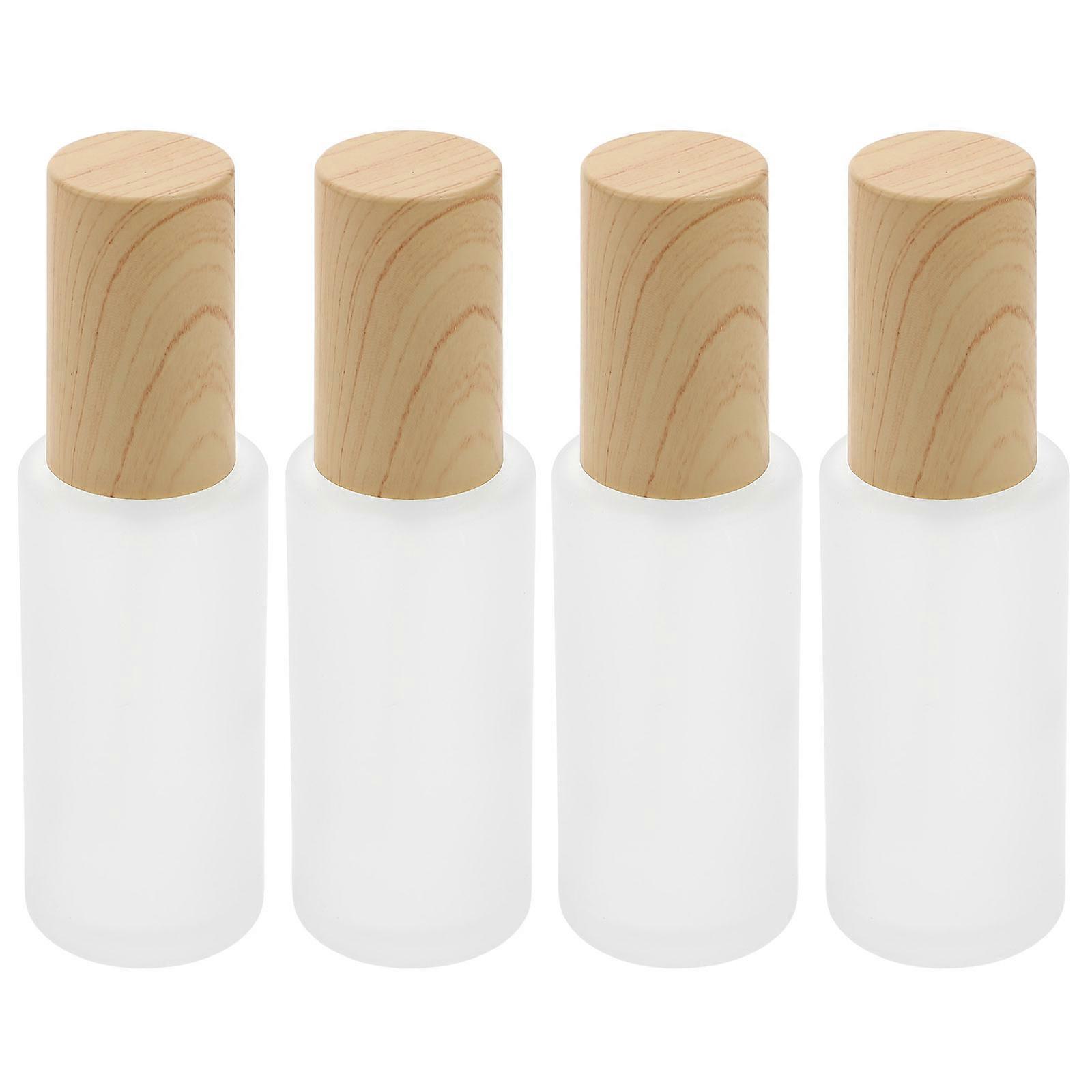 Wood Grain Design Spray Bottles with Dropper for Storage 4pcs White Glass 0 4ml