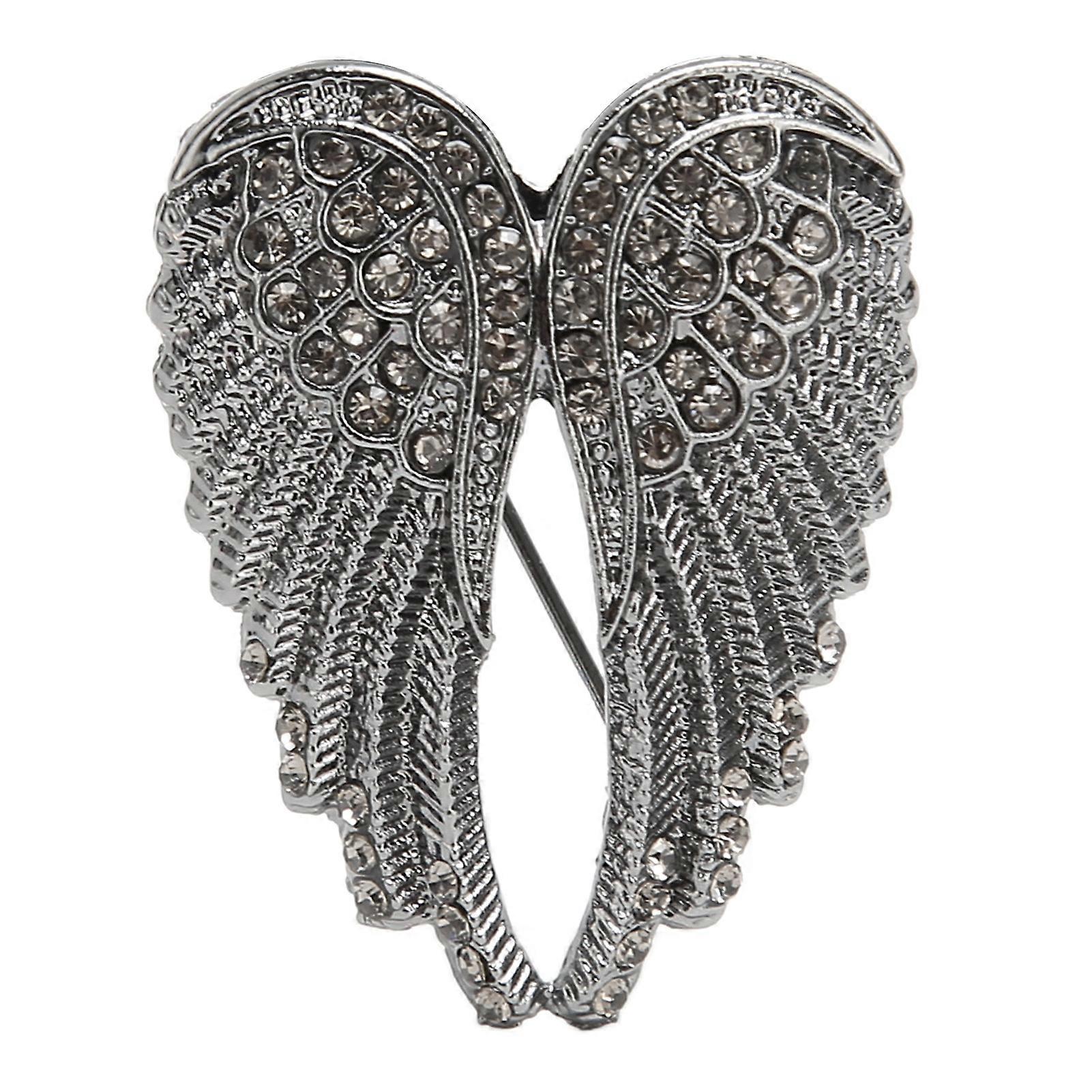 Broche aile d'ange délicate et élégante, plaquée multicouche, en cristal, pour chemisier, veste, manteau, écharpe, châle