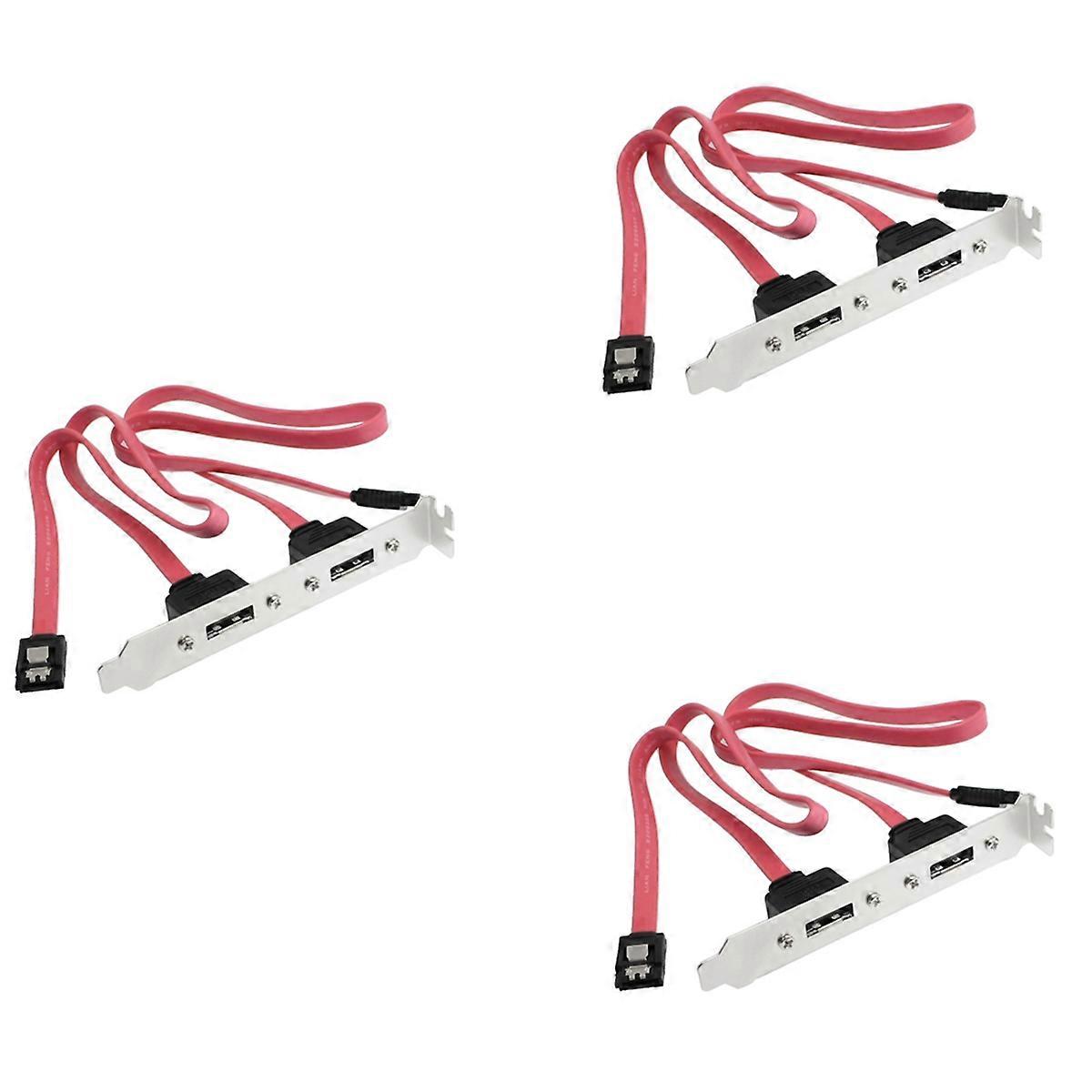 Dual Port SATA Serial Cable to ESATA Bracket Adapter Cable