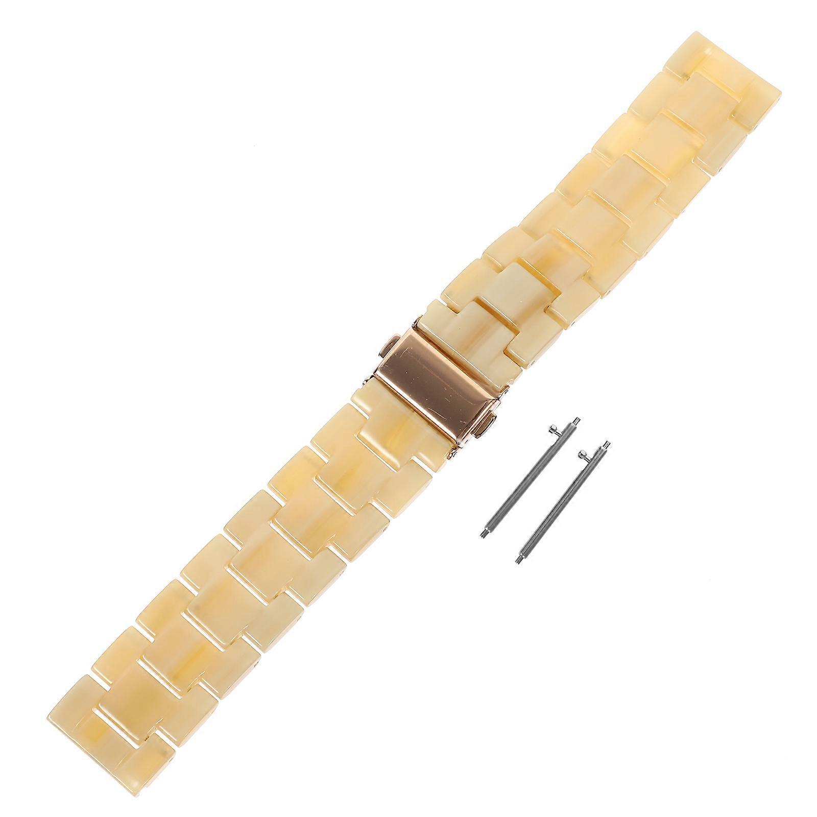 Quick Release Watch Strap Smartwatch Part Replaceable Lightweight Exercise Time 16.5X2cm Light Yellow 1Pack