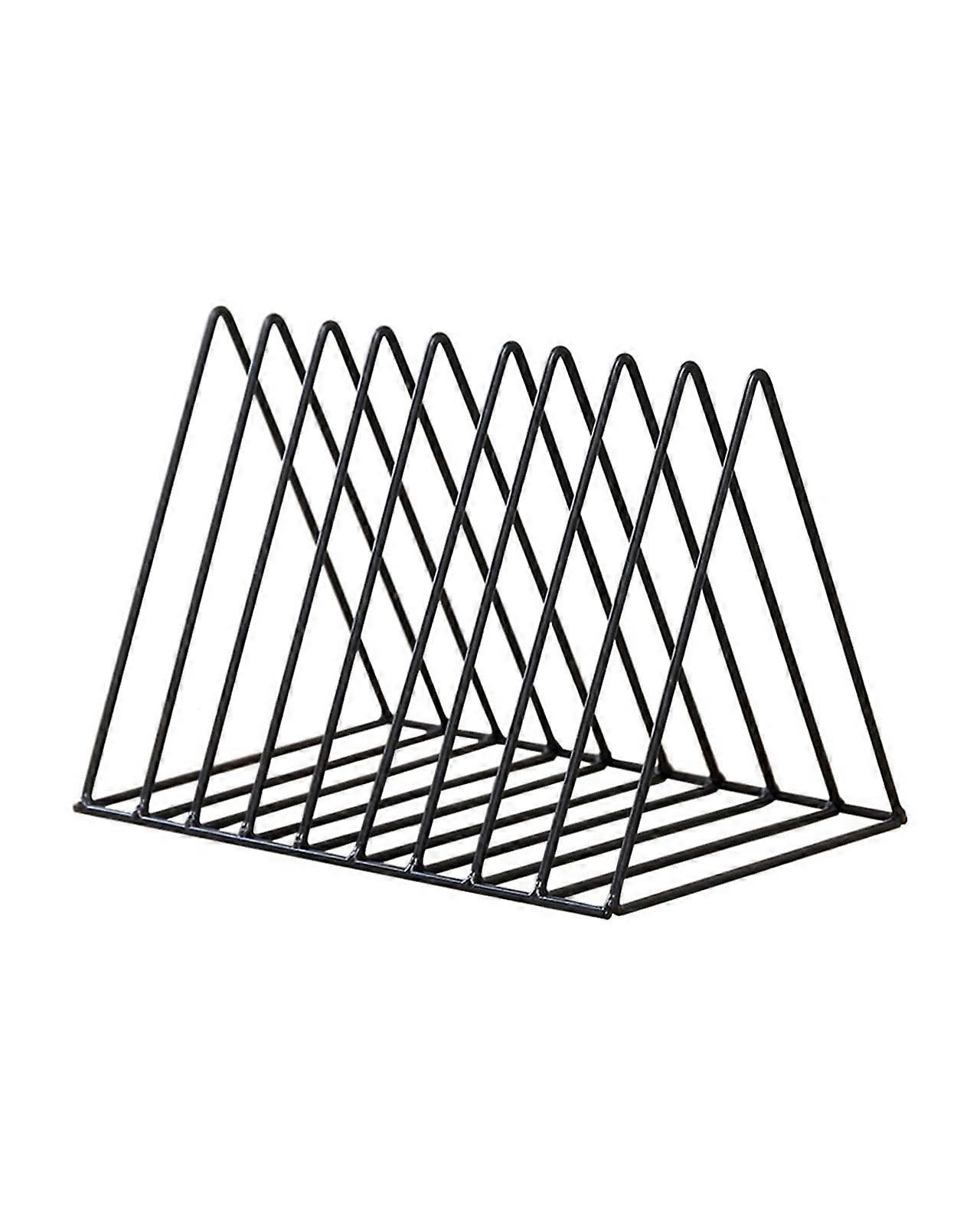 Magazine Rack, Simple Desktop Storage Shelf for Books and Files, Black Office Organizer, Compact Design