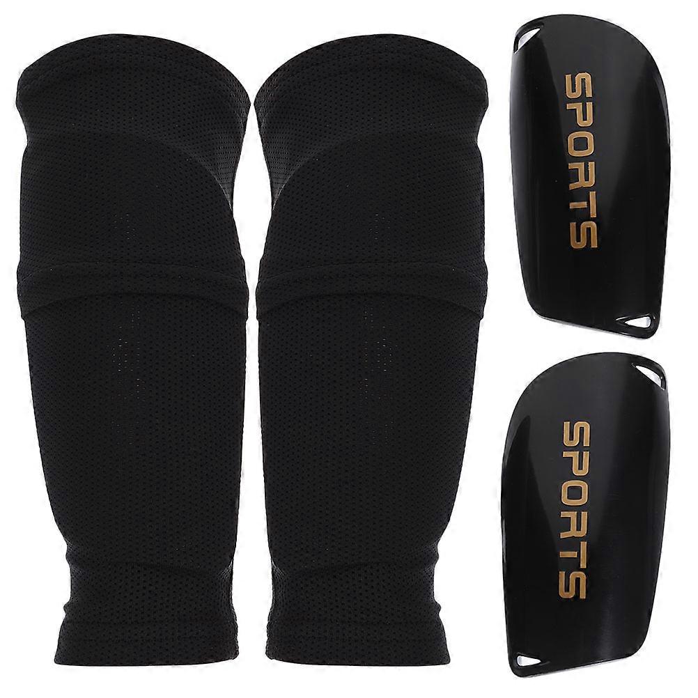 Shin Guards For Football Protective Equipment High Elastic Sleeves With Shin Guards S Size Black 1Set
