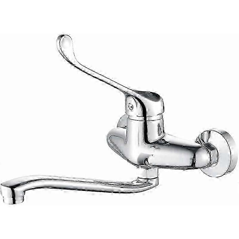 Bari - Basin Mixer Tap with Medical Handle, PMR Bathroom Tap, Chrome, Silve g20242285588