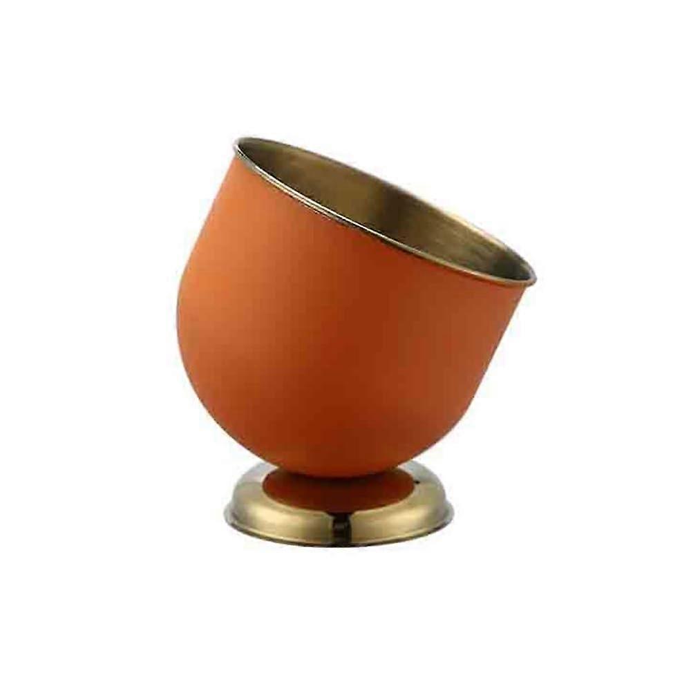 Ice bucket for parties bar, angled stainless steel ice bucket for ice, champagne, wine, beer, ice, pellet ice cube bucket, drink cooler (orange)