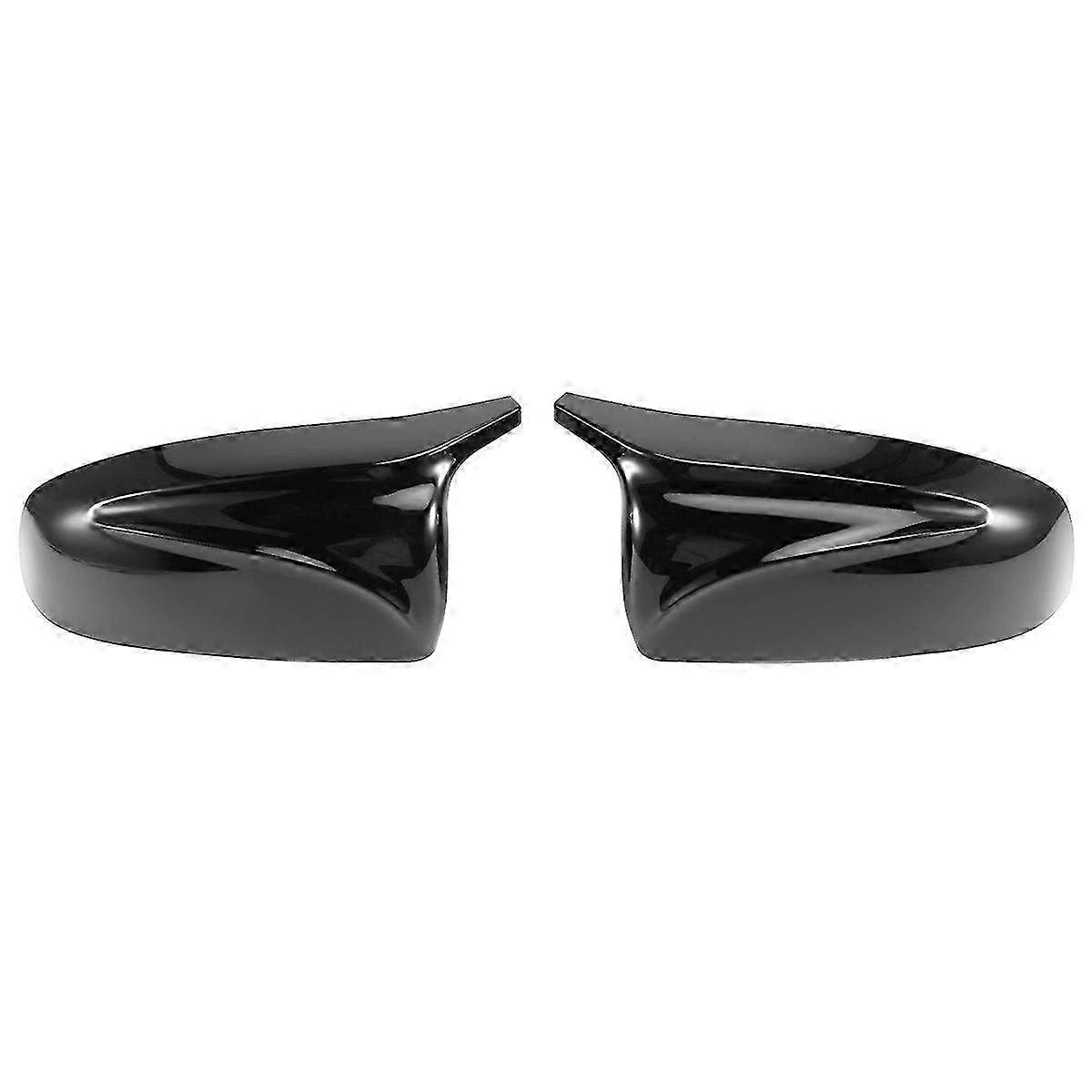 2pcs Side Wing Rearview Mirror Housing Compatible with BMW X5 E70 & X6 E71 2008-2013 Models in Glossy Black
